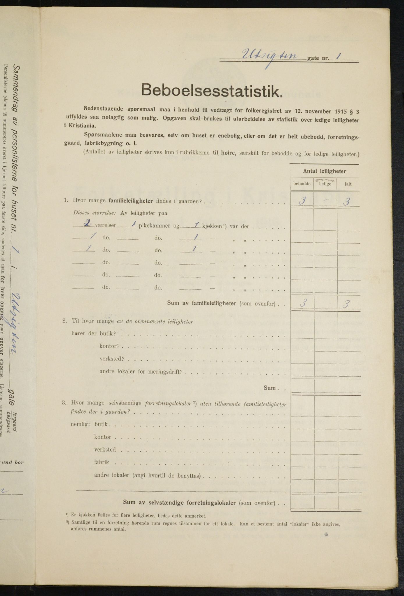 OBA, Kommunal folketelling 1.2.1916 for Kristiania, 1916, s. 125055