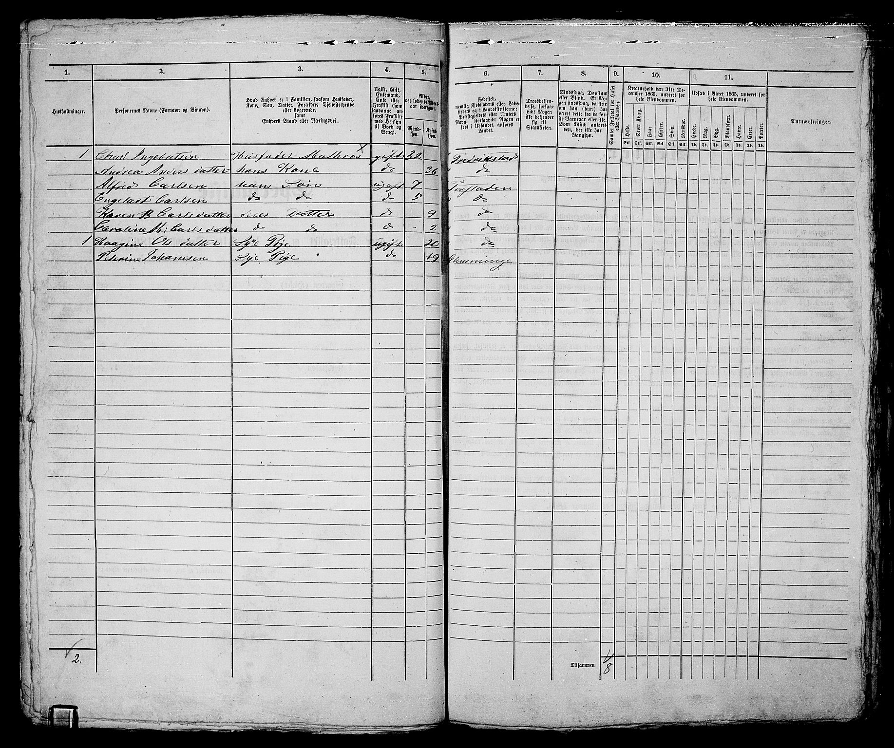 RA, Folketelling 1865 for 0103B Fredrikstad prestegjeld, Fredrikstad kjøpstad, 1865, s. 557