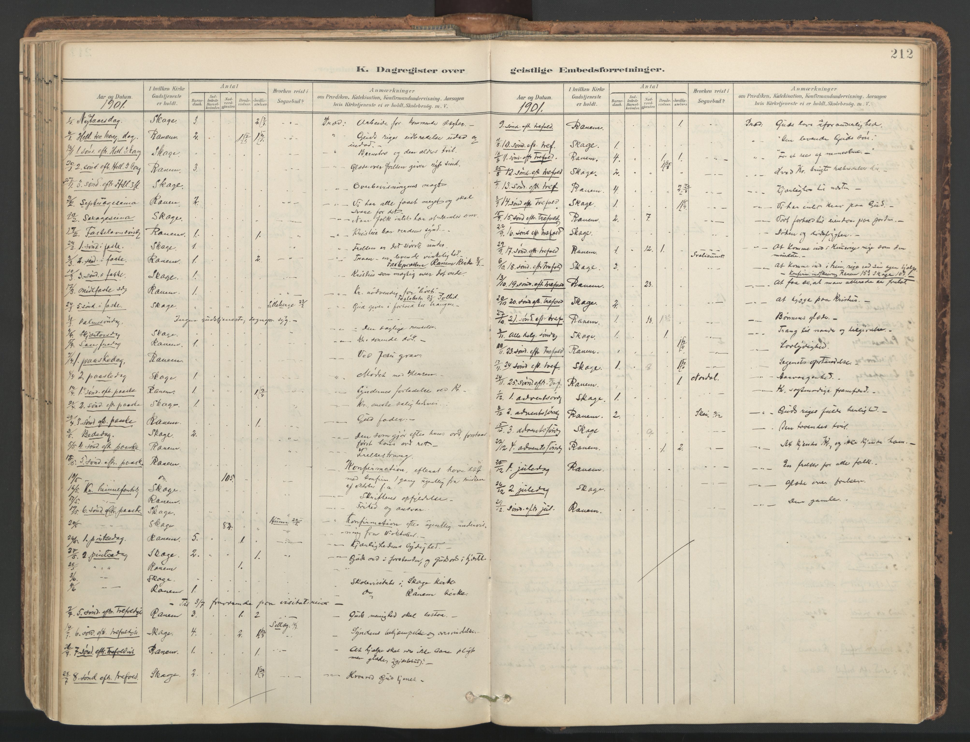 Ministerialprotokoller, klokkerbøker og fødselsregistre - Nord-Trøndelag, SAT/A-1458/764/L0556: Ministerialbok nr. 764A11, 1897-1924, s. 212