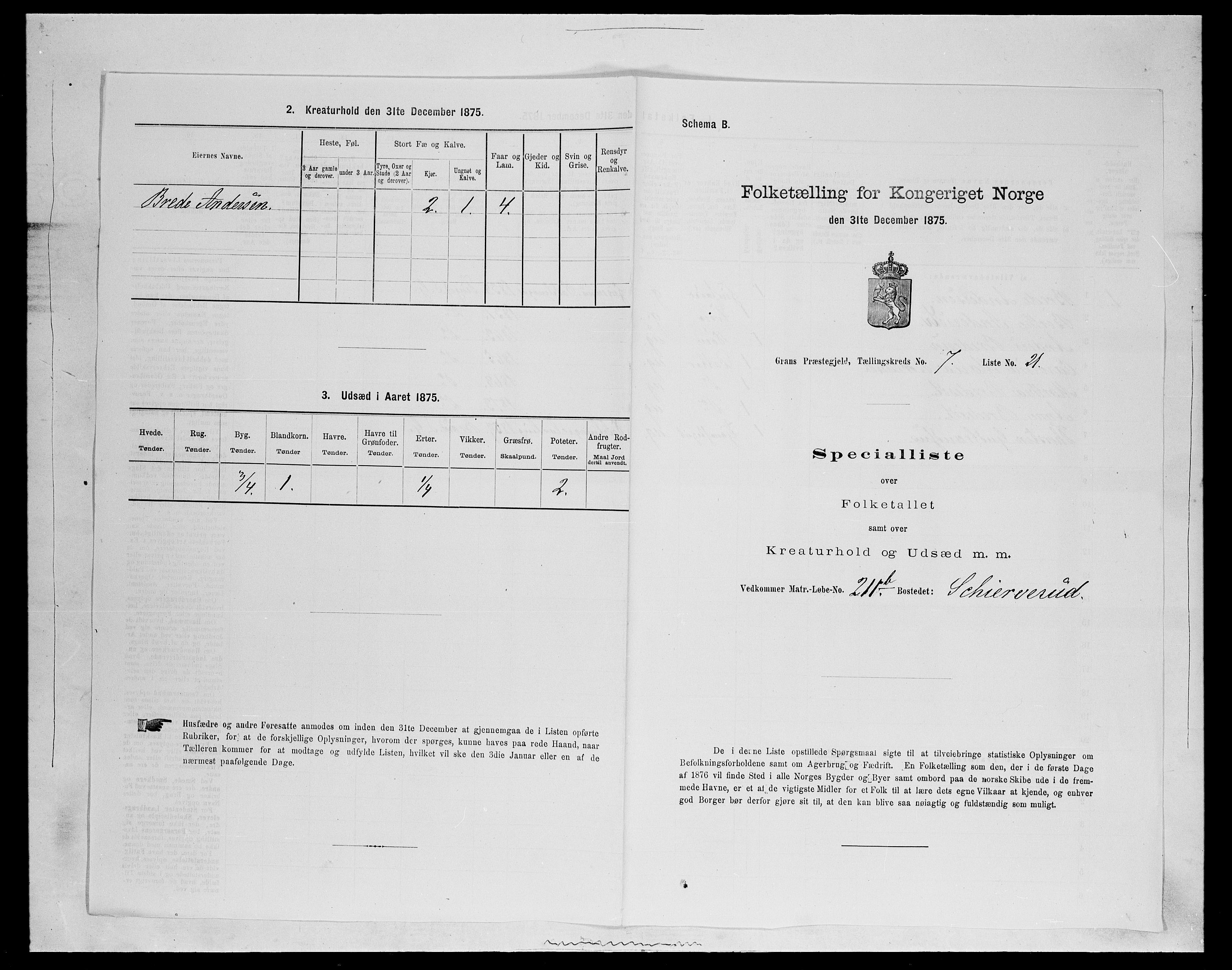 SAH, Folketelling 1875 for 0534P Gran prestegjeld, 1875, s. 1208