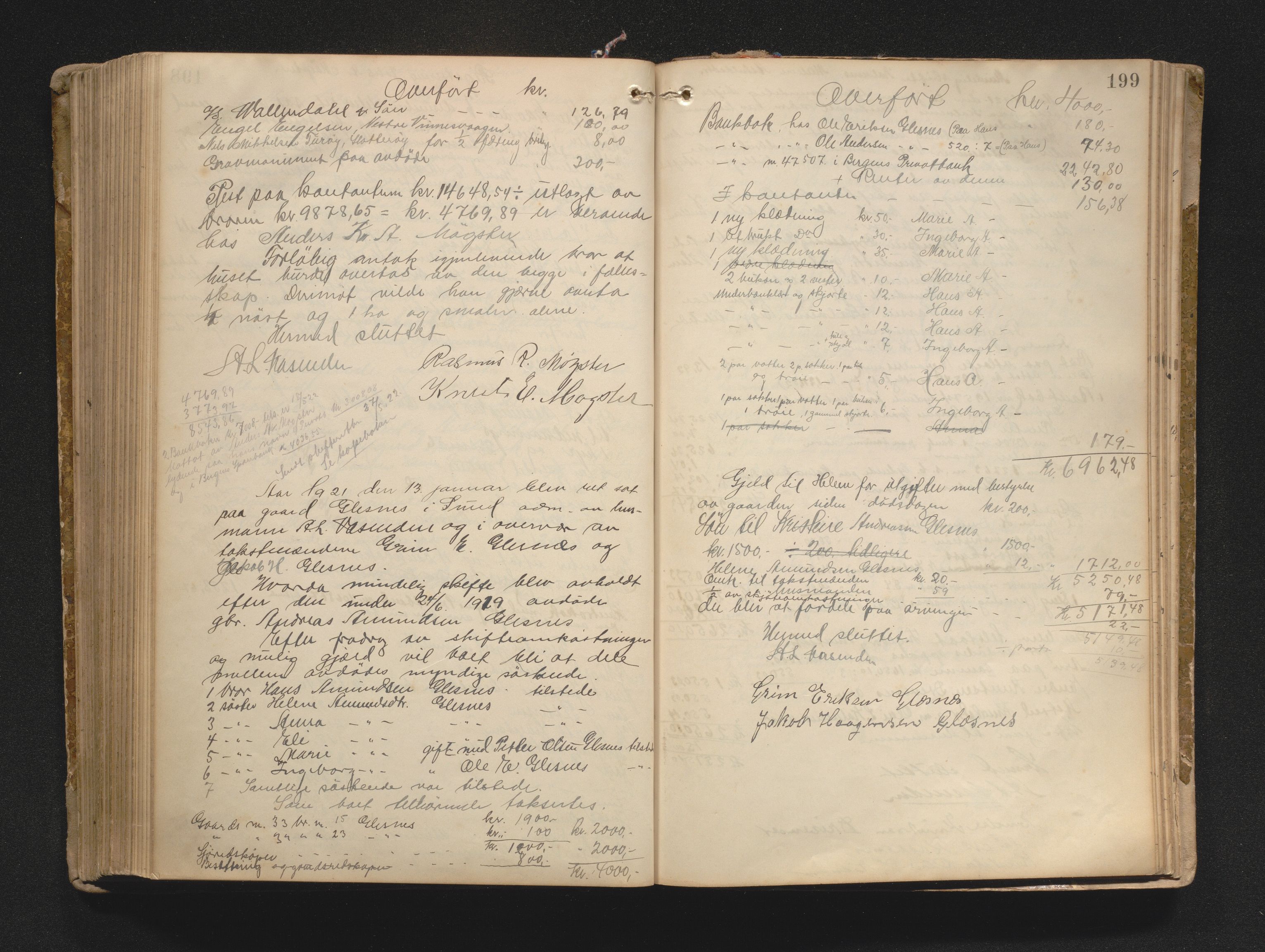 Lensmannen i Sund og Austevoll, AV/SAB-A-35201/0006/L0012: Registreringsprotokoll, 1898-1925, s. 198b-199a
