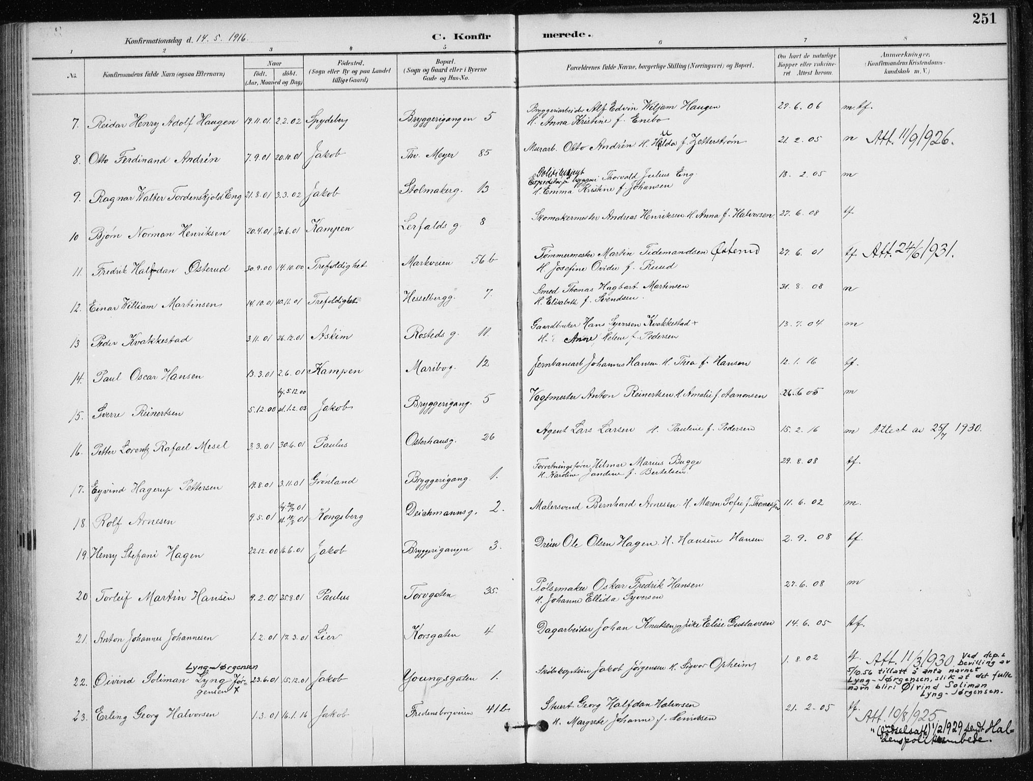Jakob prestekontor Kirkebøker, AV/SAO-A-10850/F/Fa/L0008: Ministerialbok nr. 8, 1892-1924, s. 251