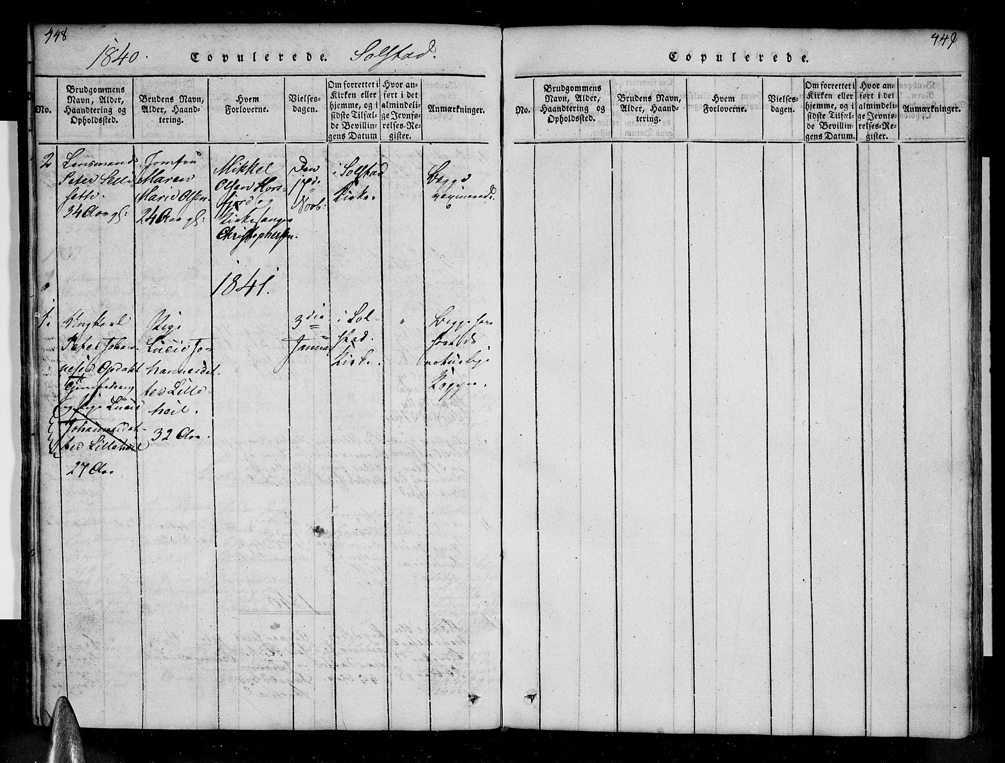 Ministerialprotokoller, klokkerbøker og fødselsregistre - Nordland, SAT/A-1459/810/L0143: Ministerialbok nr. 810A06 /2, 1820-1841, s. 448-449