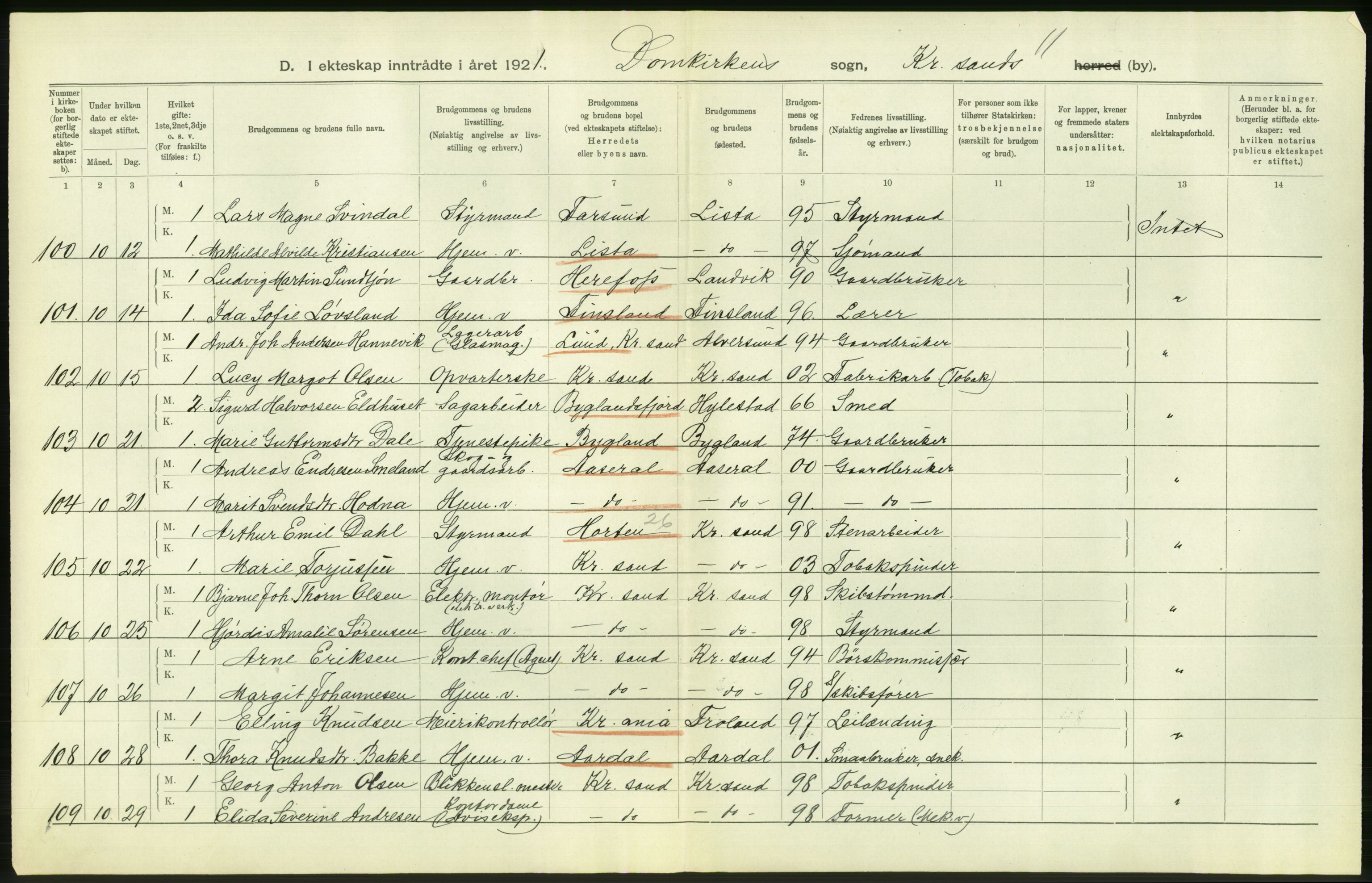 Statistisk sentralbyrå, Sosiodemografiske emner, Befolkning, RA/S-2228/D/Df/Dfc/Dfca/L0026: Vest-Agder fylke: Levendefødte menn og kvinner. Bygder og byer., 1921, s. 568