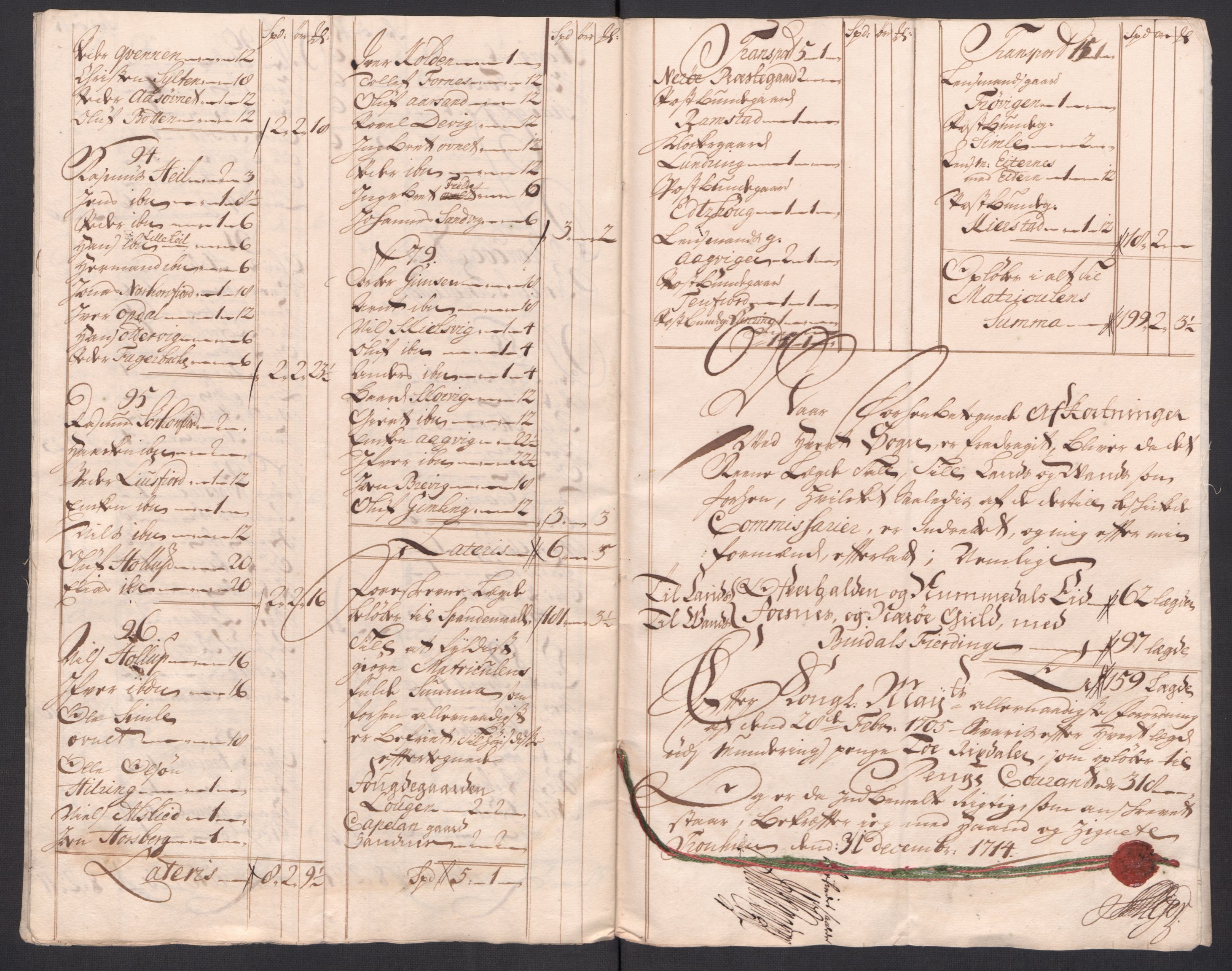 Rentekammeret inntil 1814, Reviderte regnskaper, Fogderegnskap, AV/RA-EA-4092/R64/L4435: Fogderegnskap Namdal, 1714, s. 97