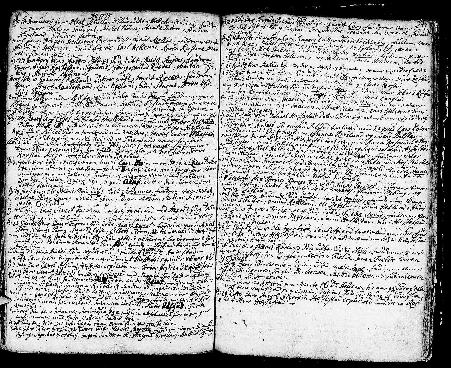 Helleland sokneprestkontor, SAST/A-101810: Ministerialbok nr. A 1 /3, 1713-1761, s. 247