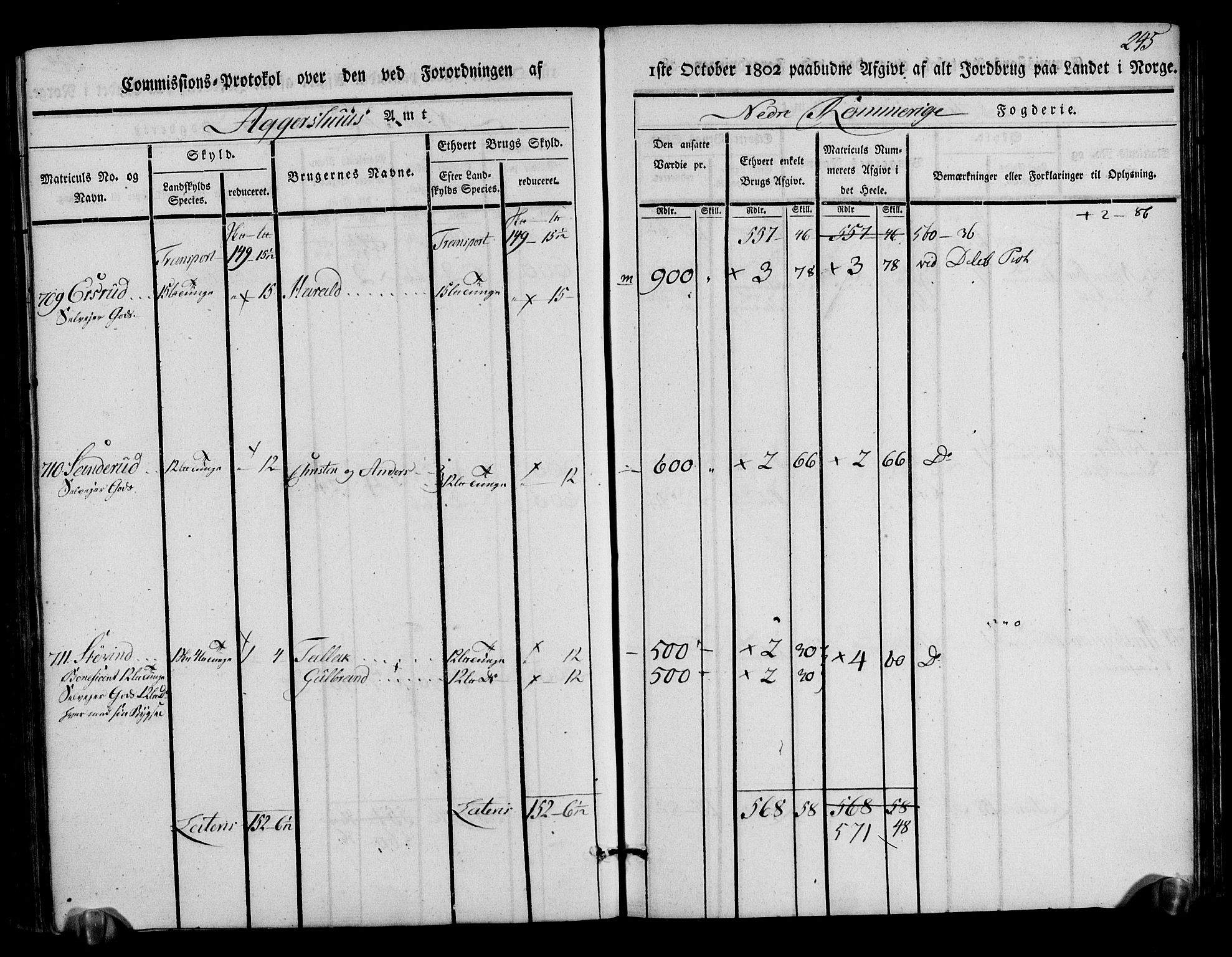 Rentekammeret inntil 1814, Realistisk ordnet avdeling, AV/RA-EA-4070/N/Ne/Nea/L0017: Nedre Romerike fogderi. Kommisjonsprotokoll, 1803, s. 247