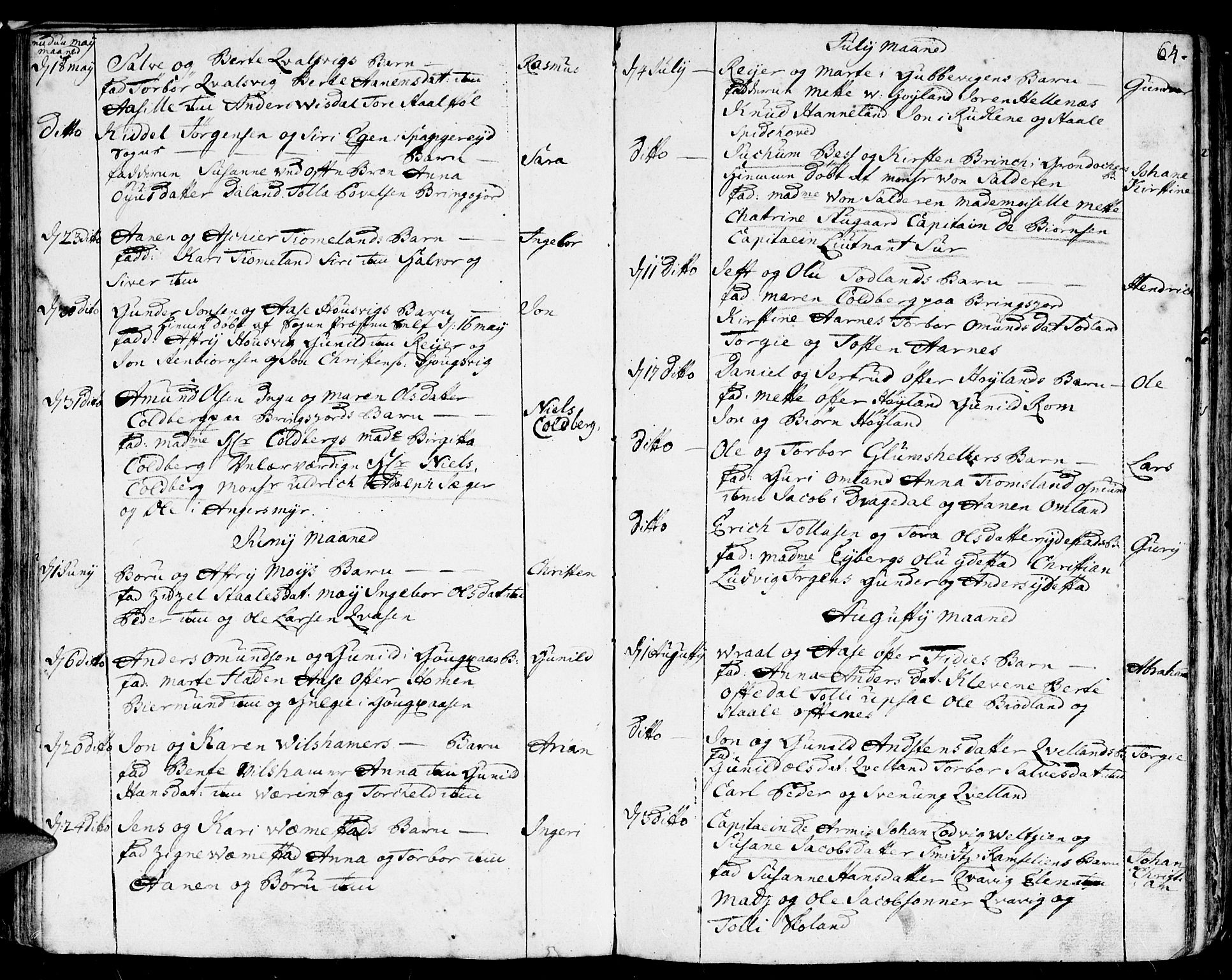 Lyngdal sokneprestkontor, AV/SAK-1111-0029/F/Fa/Fac/L0001: Ministerialbok nr. A 1, 1727-1779, s. 64