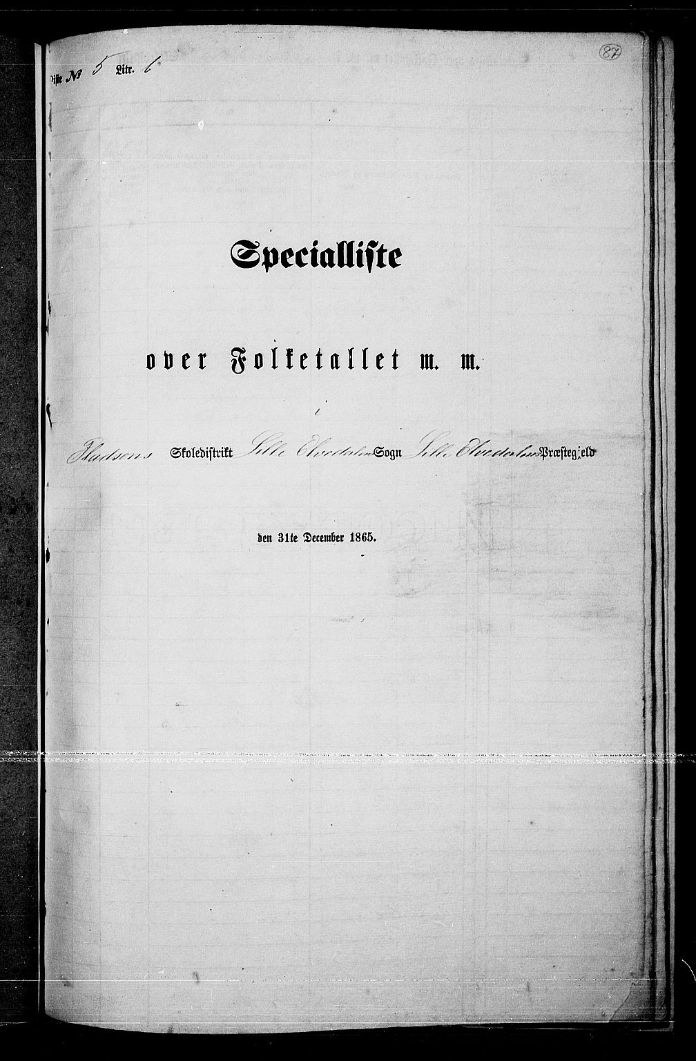 RA, Folketelling 1865 for 0438P Lille Elvedalen prestegjeld, 1865, s. 79