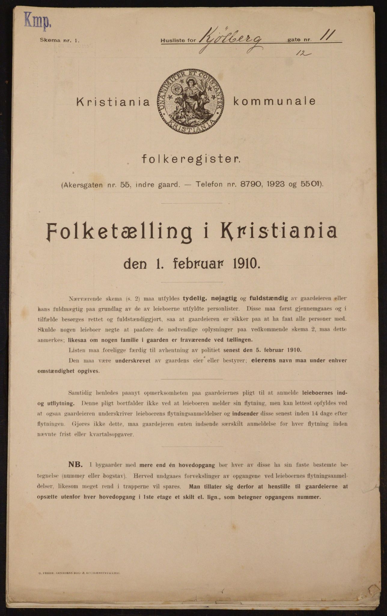 OBA, Kommunal folketelling 1.2.1910 for Kristiania, 1910, s. 50114