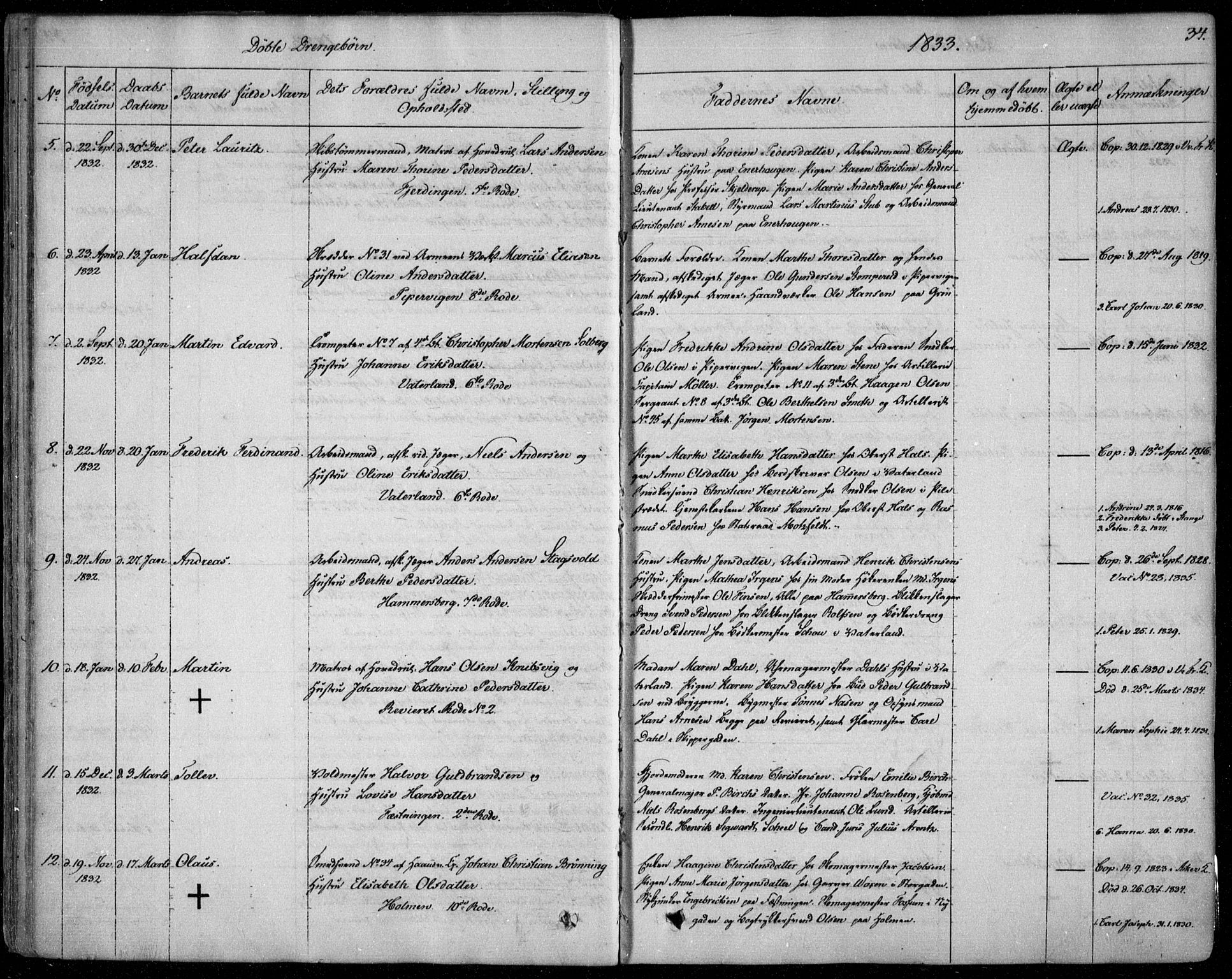 Garnisonsmenigheten Kirkebøker, AV/SAO-A-10846/F/Fa/L0006: Ministerialbok nr. 6, 1828-1841, s. 34