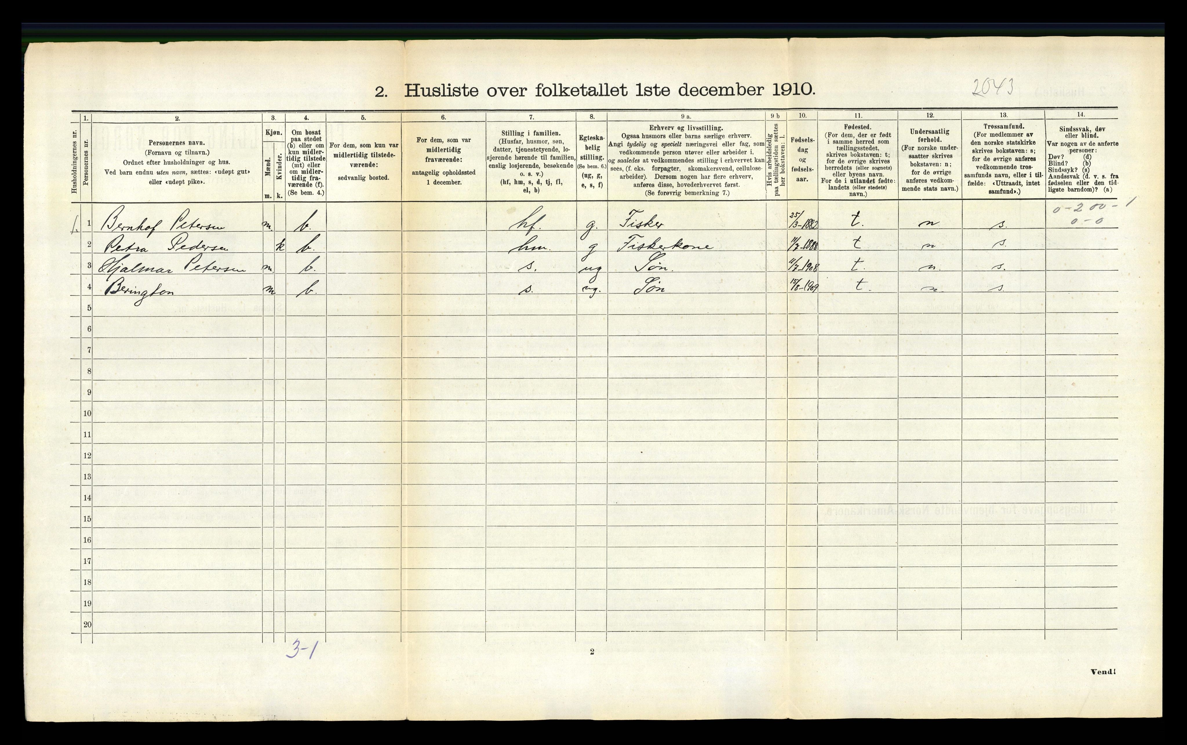 RA, Folketelling 1910 for 1860 Buksnes herred, 1910, s. 149