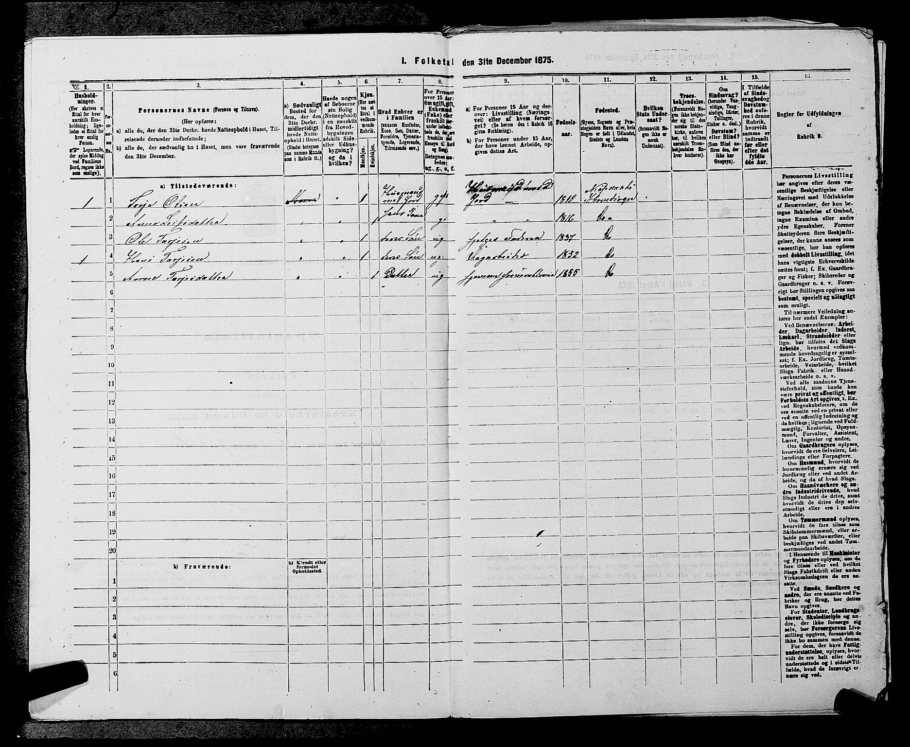 SAKO, Folketelling 1875 for 0830P Nissedal prestegjeld, 1875, s. 237