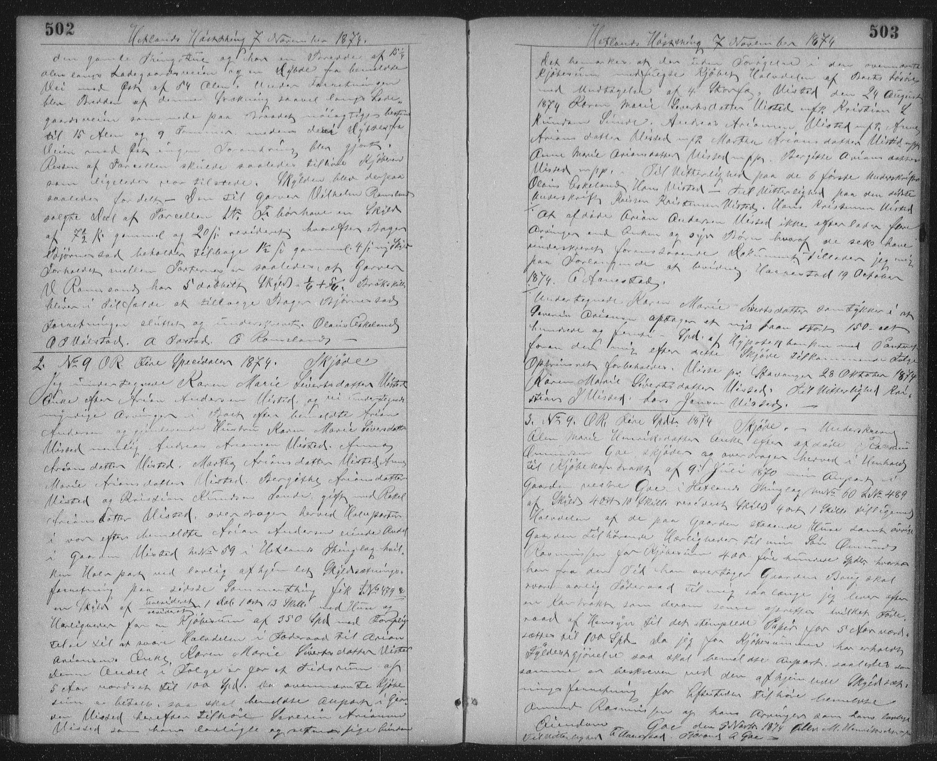 Jæren sorenskriveri, SAST/A-100310/01/4/41/41BF/L0003: Pantebok nr. 11, 1873-1876, s. 502-503