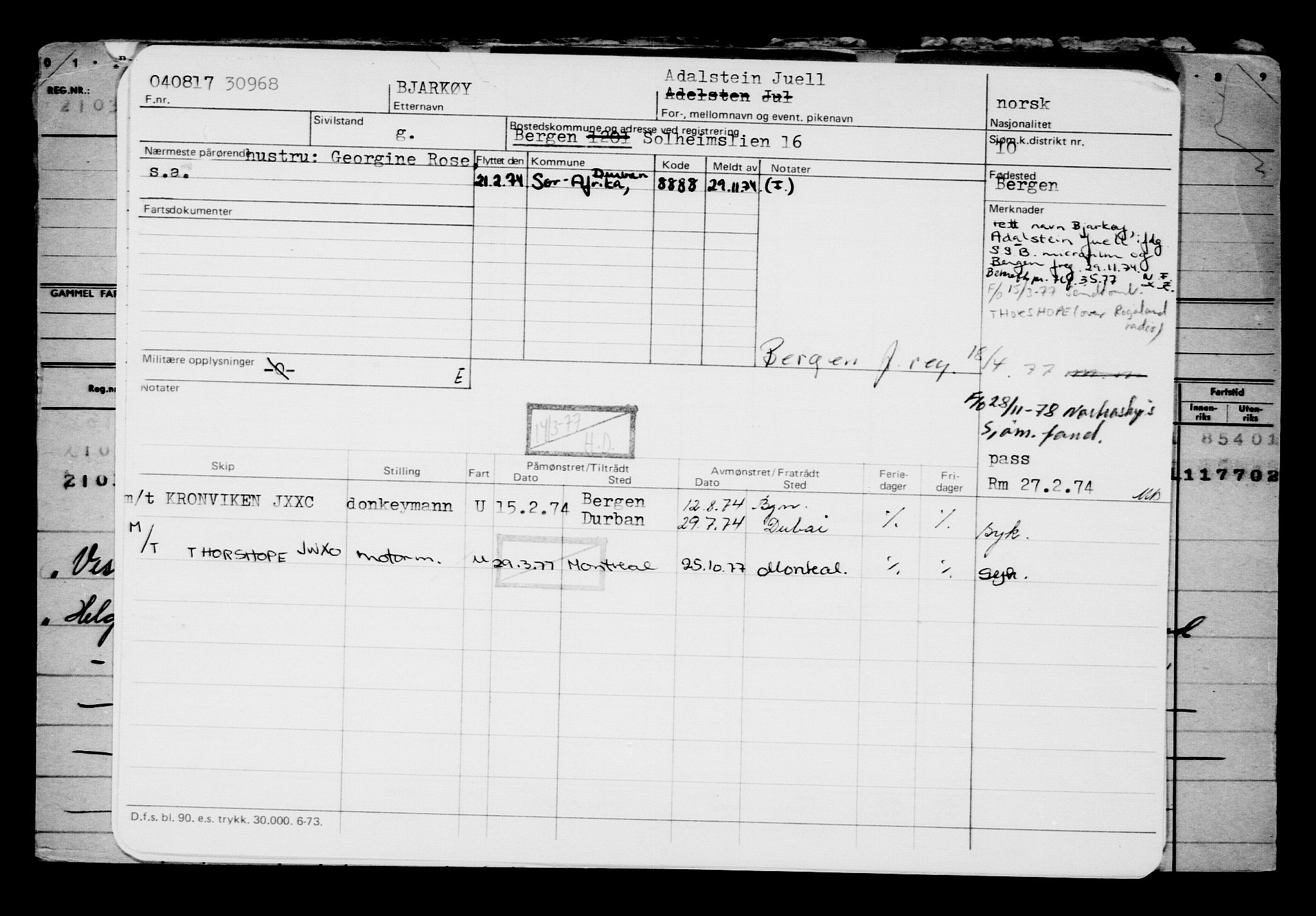 Direktoratet for sjømenn, AV/RA-S-3545/G/Gb/L0150: Hovedkort, 1917, s. 694