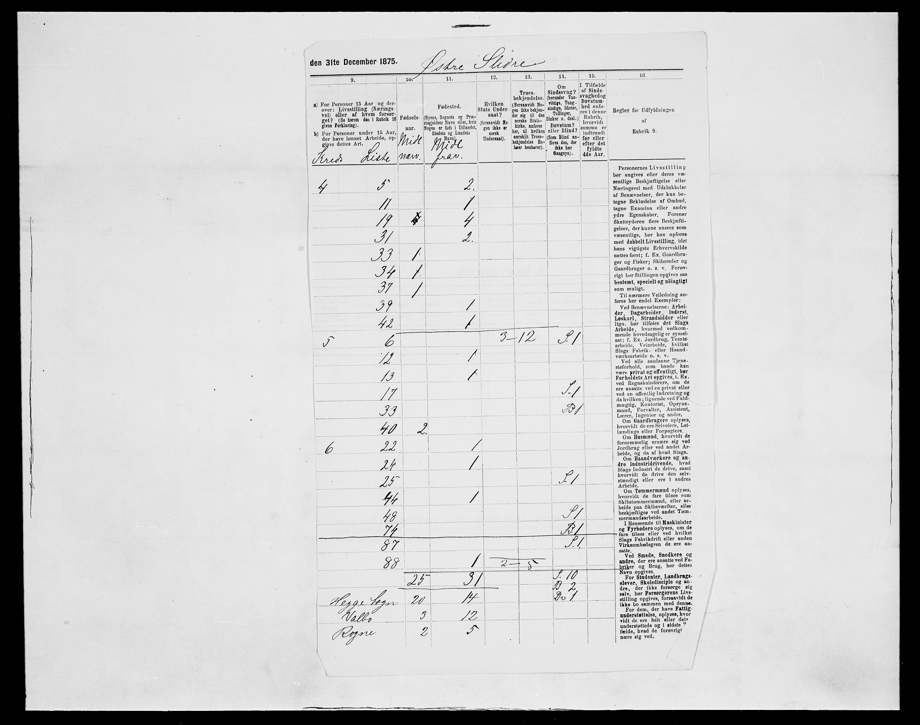 SAH, Folketelling 1875 for 0544P Øystre Slidre prestegjeld, 1875, s. 22