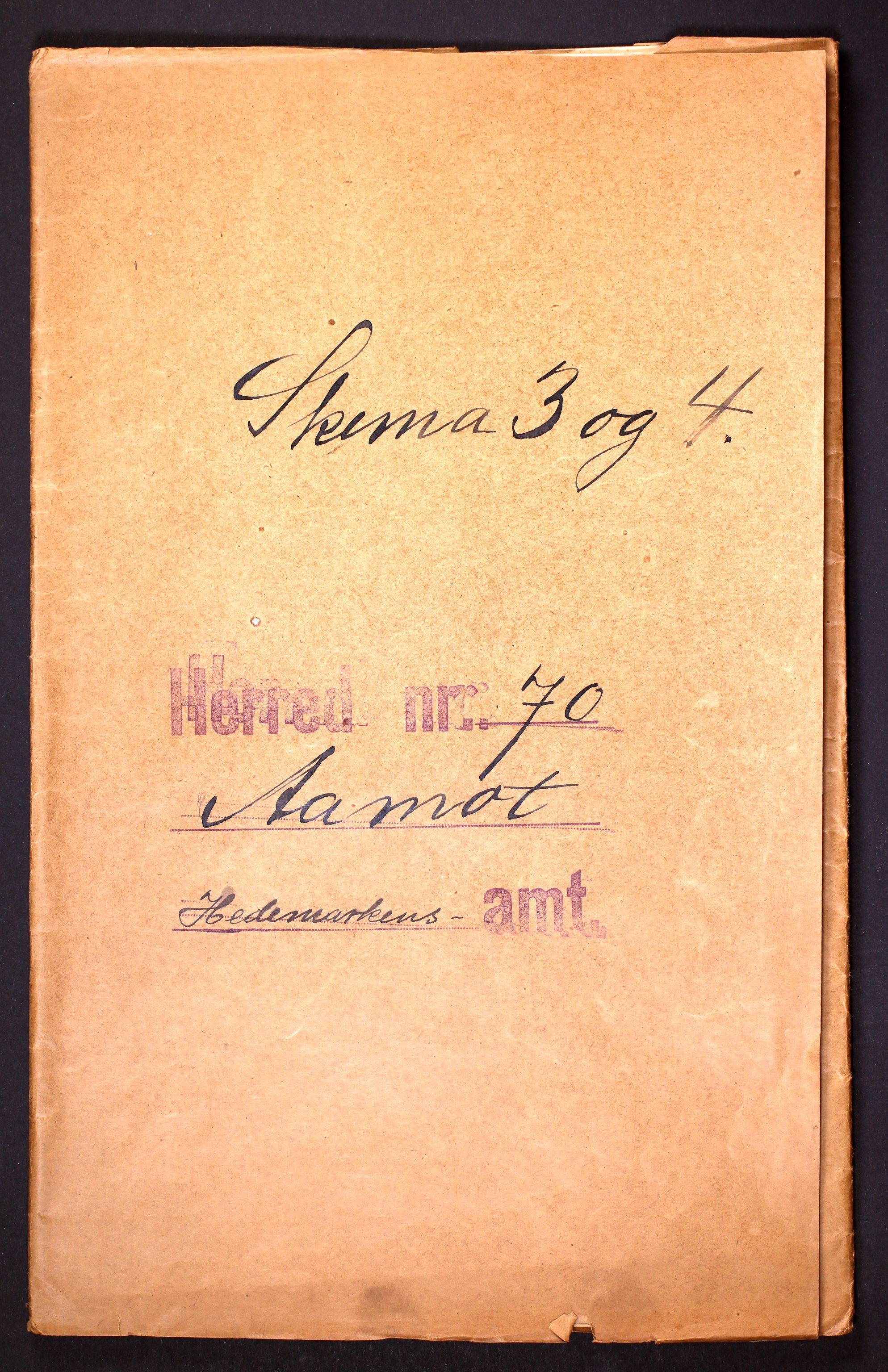 RA, Folketelling 1910 for 0429 Åmot herred, 1910, s. 1