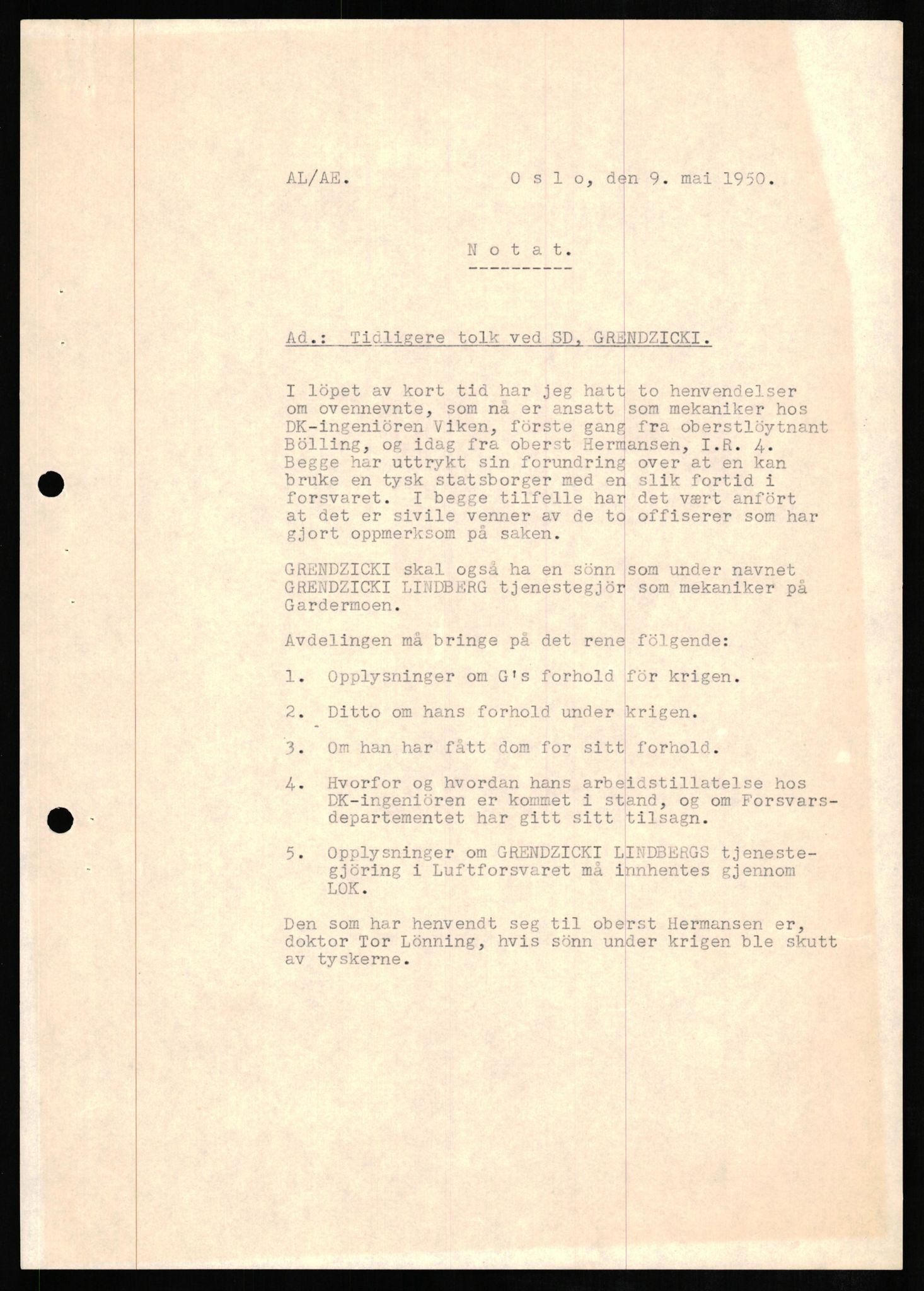 Forsvaret, Forsvarets overkommando II, AV/RA-RAFA-3915/D/Db/L0010: CI Questionaires. Tyske okkupasjonsstyrker i Norge. Tyskere., 1945-1946, s. 193