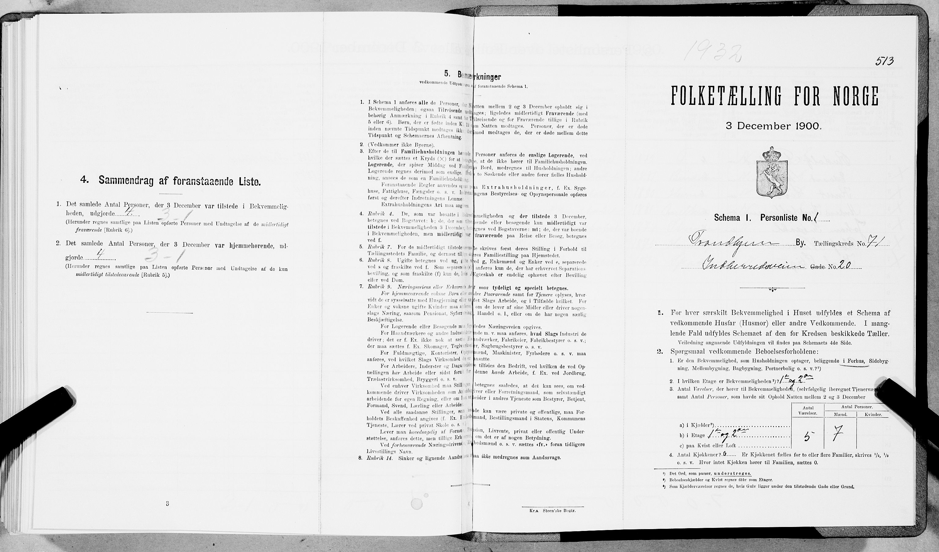 SAT, Folketelling 1900 for 1601 Trondheim kjøpstad, 1900, s. 13726