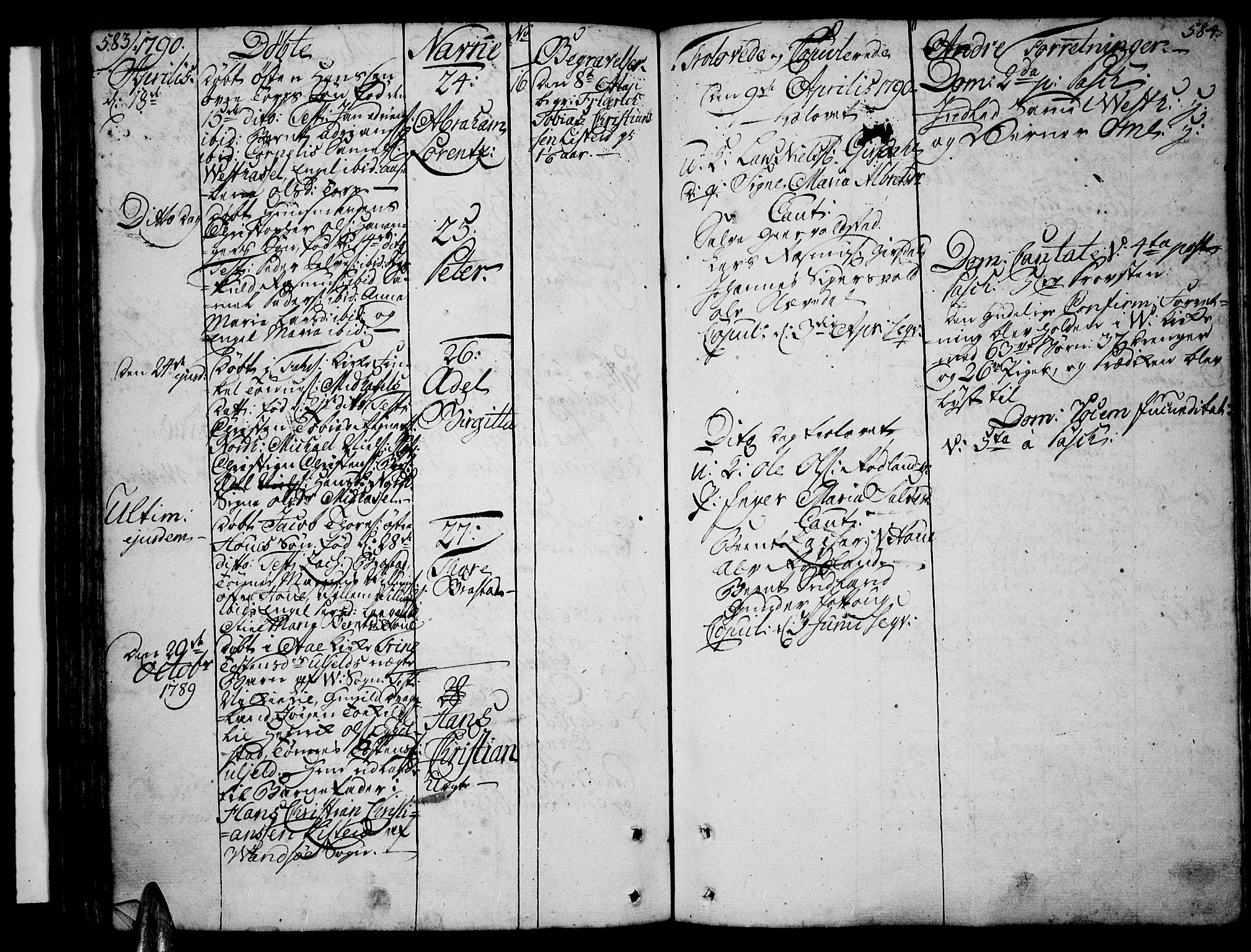 Lista sokneprestkontor, AV/SAK-1111-0027/F/Fa/L0004: Ministerialbok nr. A 4, 1768-1794, s. 583-584
