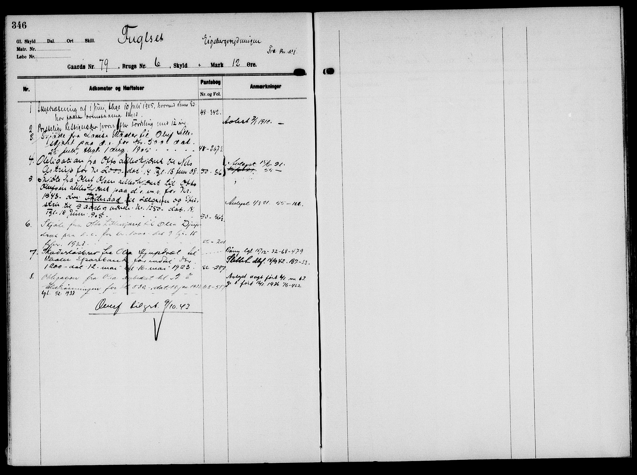 Solør tingrett, AV/SAH-TING-008/H/Ha/Hak/L0006: Panteregister nr. VI, 1900-1935, s. 346