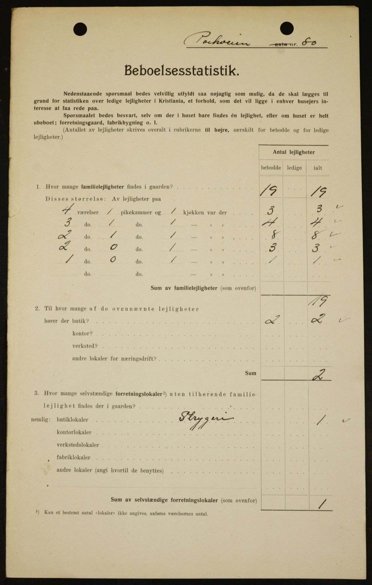 OBA, Kommunal folketelling 1.2.1909 for Kristiania kjøpstad, 1909, s. 71103