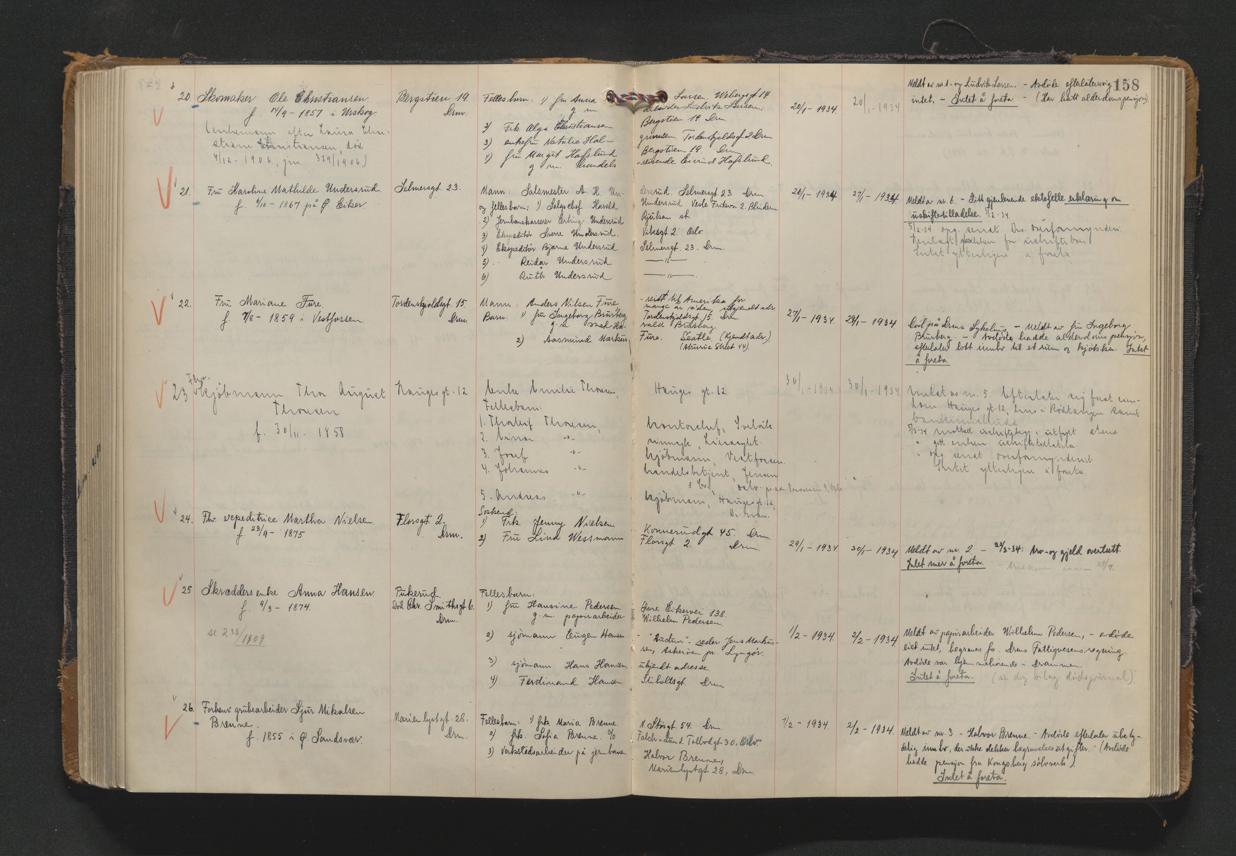 Drammen byfogd, AV/SAKO-A-222/H/Ha/Haa/L0017: Dødsjournal., 1930-1936, s. 158