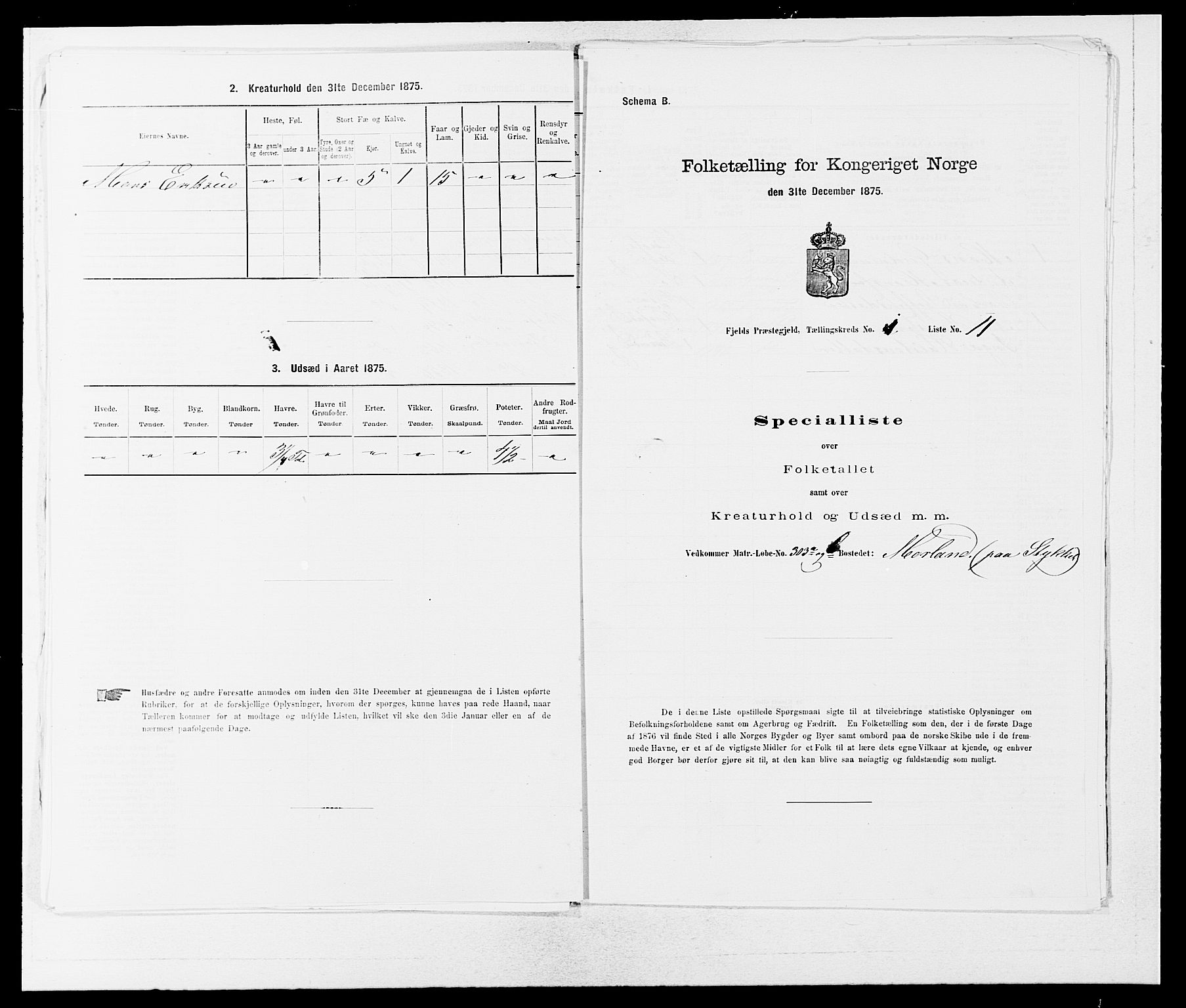 SAB, Folketelling 1875 for 1246P Fjell prestegjeld, 1875, s. 41