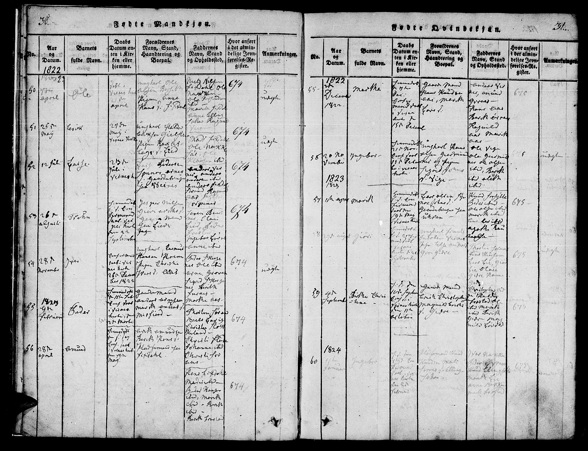 Ministerialprotokoller, klokkerbøker og fødselsregistre - Møre og Romsdal, SAT/A-1454/539/L0528: Ministerialbok nr. 539A01, 1818-1847, s. 30-31