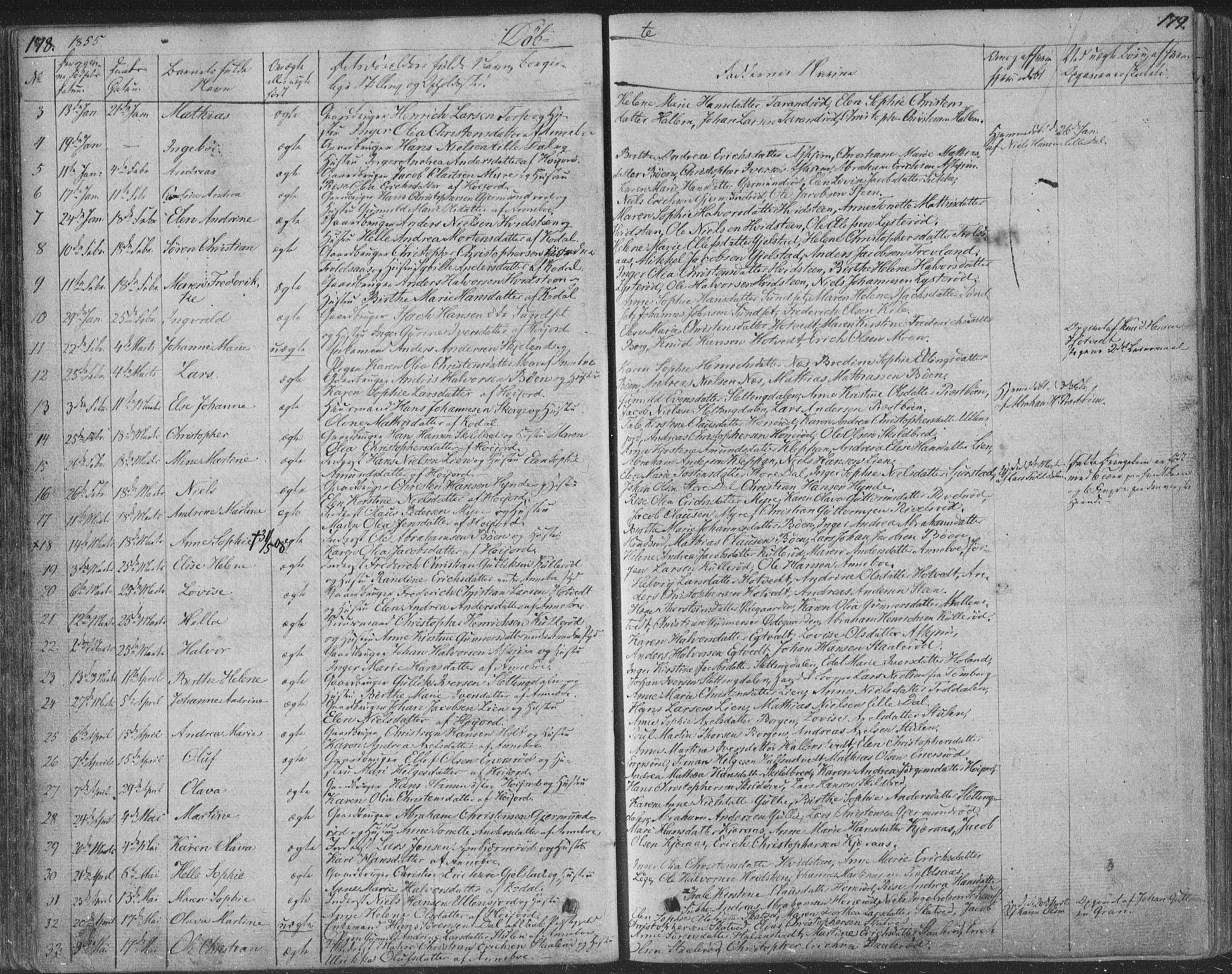 Andebu kirkebøker, AV/SAKO-A-336/F/Fa/L0004: Ministerialbok nr. I 4, 1829-1856, s. 178-179