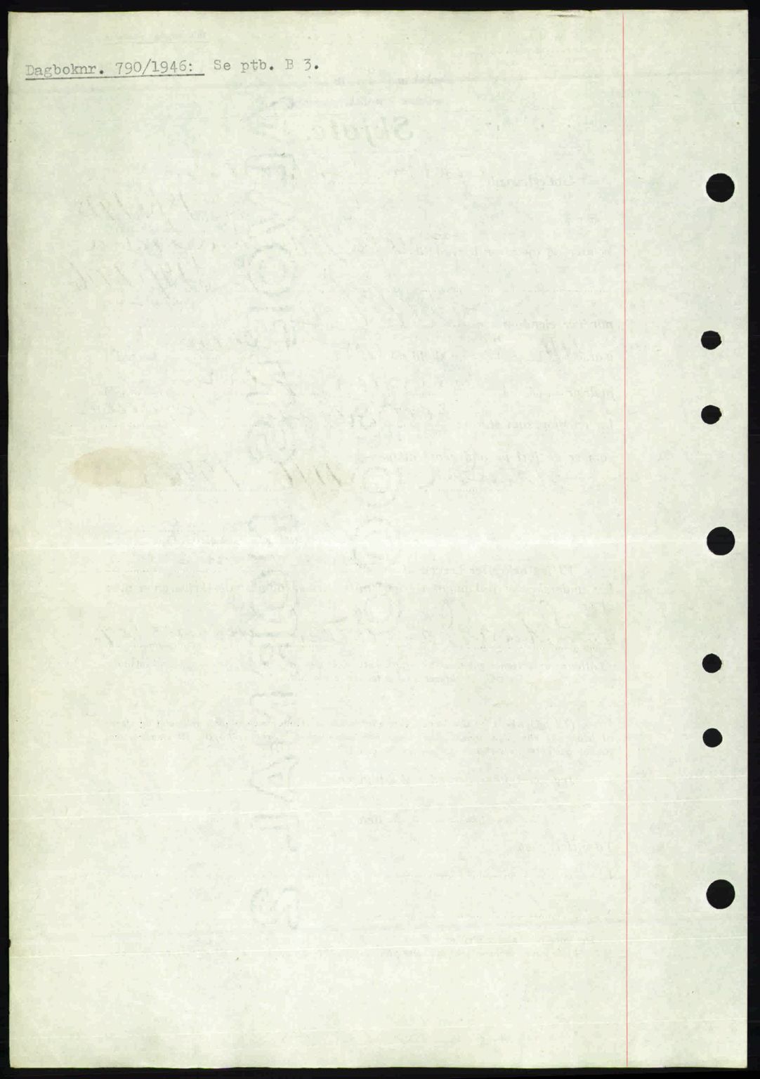 Nedenes sorenskriveri, SAK/1221-0006/G/Gb/Gba/L0055: Pantebok nr. A7, 1946-1946, Dagboknr: 789/1946