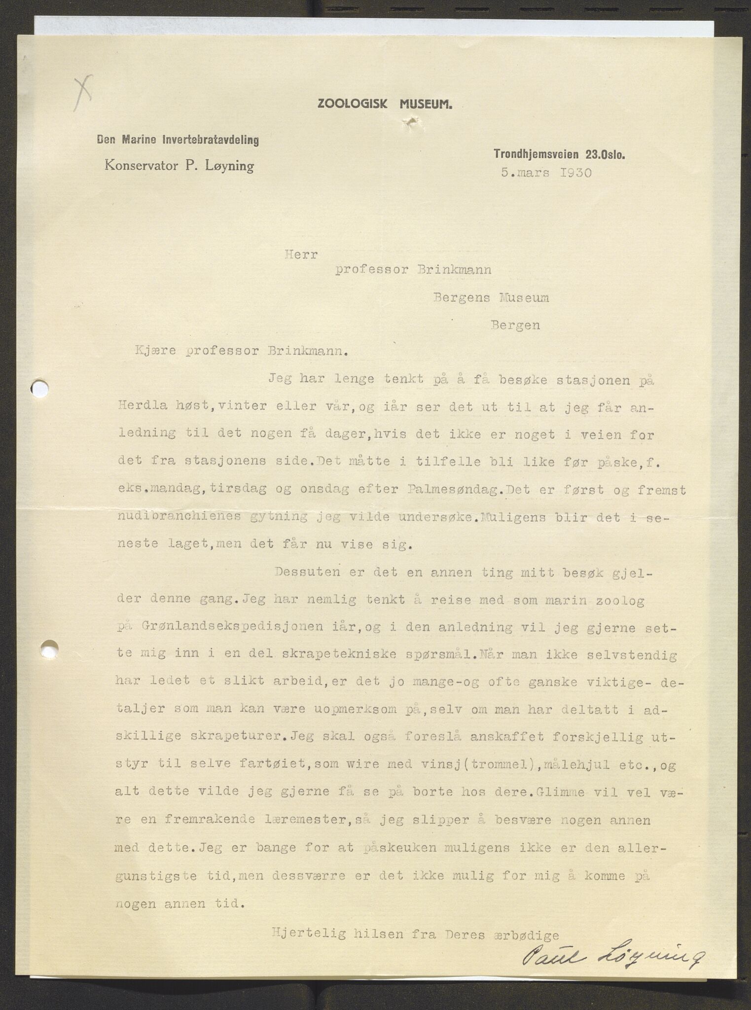 Bergens Museum, AV/SAB-A-17301/13/D/L0002: Korrespondanse , 1928-1940, s. 150