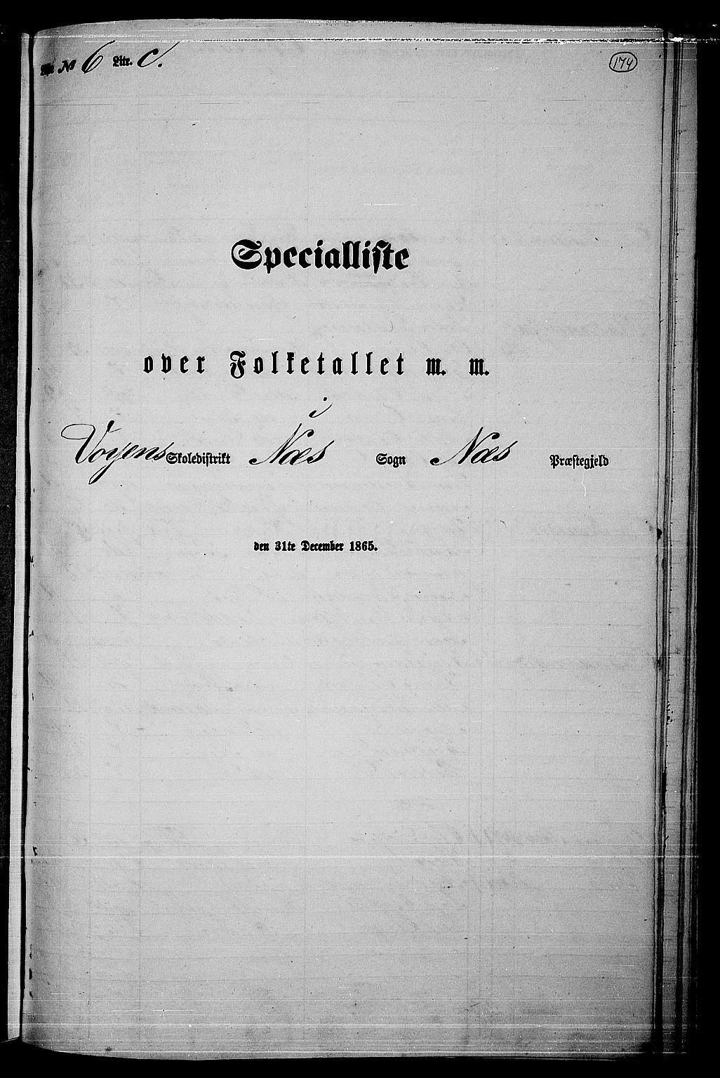 RA, Folketelling 1865 for 0236P Nes prestegjeld, 1865, s. 160