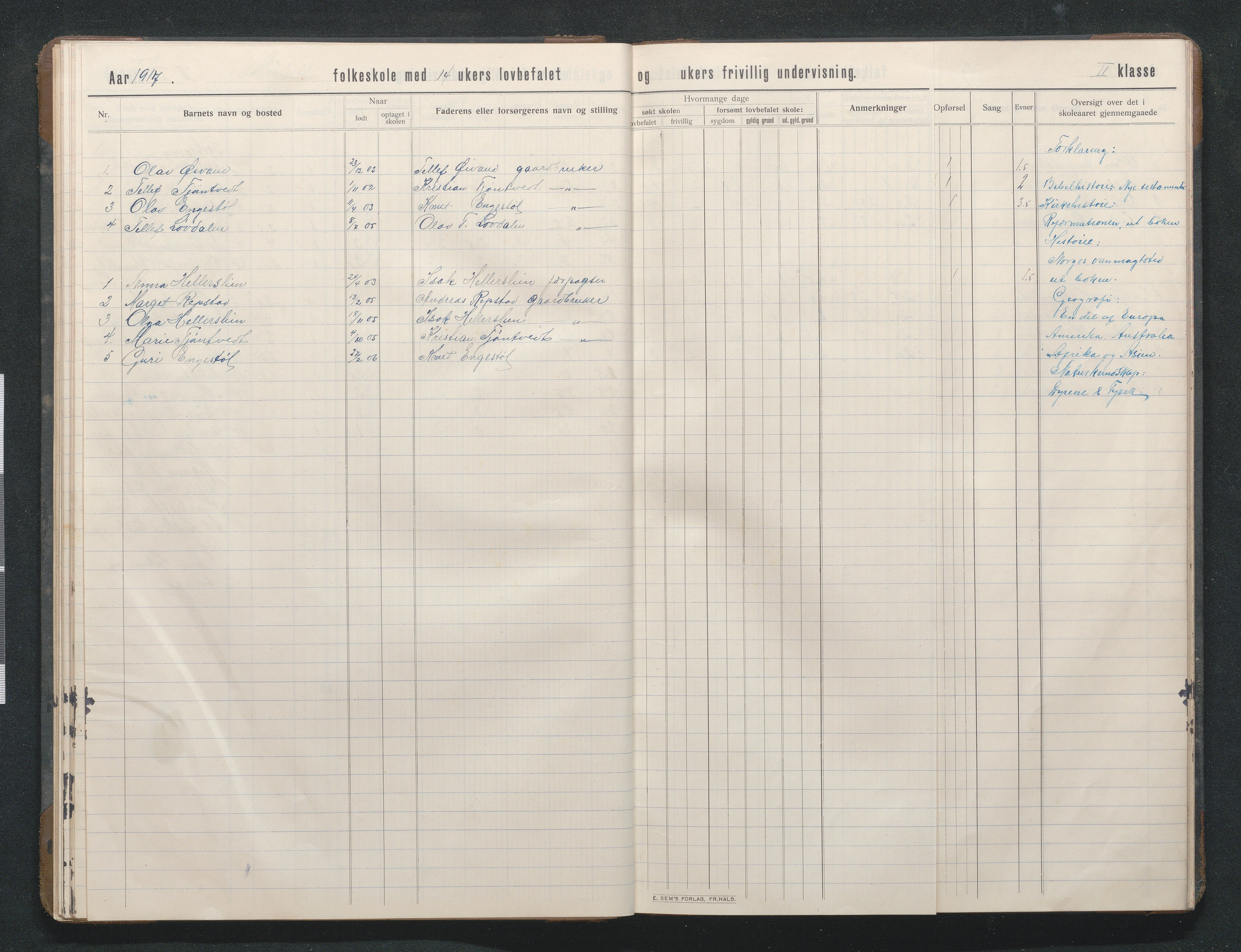 Birkenes kommune, Mosfjell skolekrets, AAKS/KA0928-550f_91/F02/L0002: Skoleprotokoll, 1909-1951