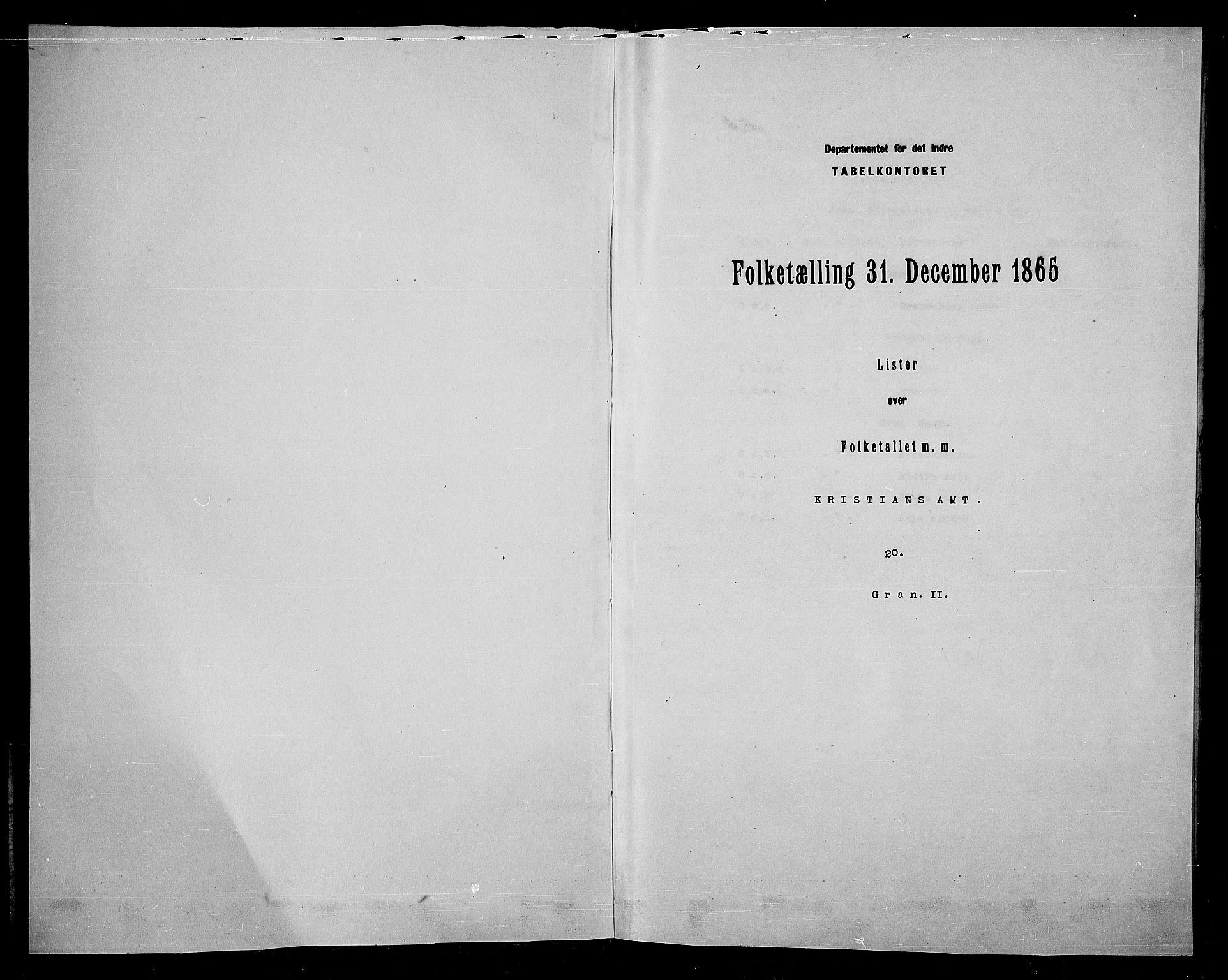 RA, Folketelling 1865 for 0534P Gran prestegjeld, 1865, s. 188