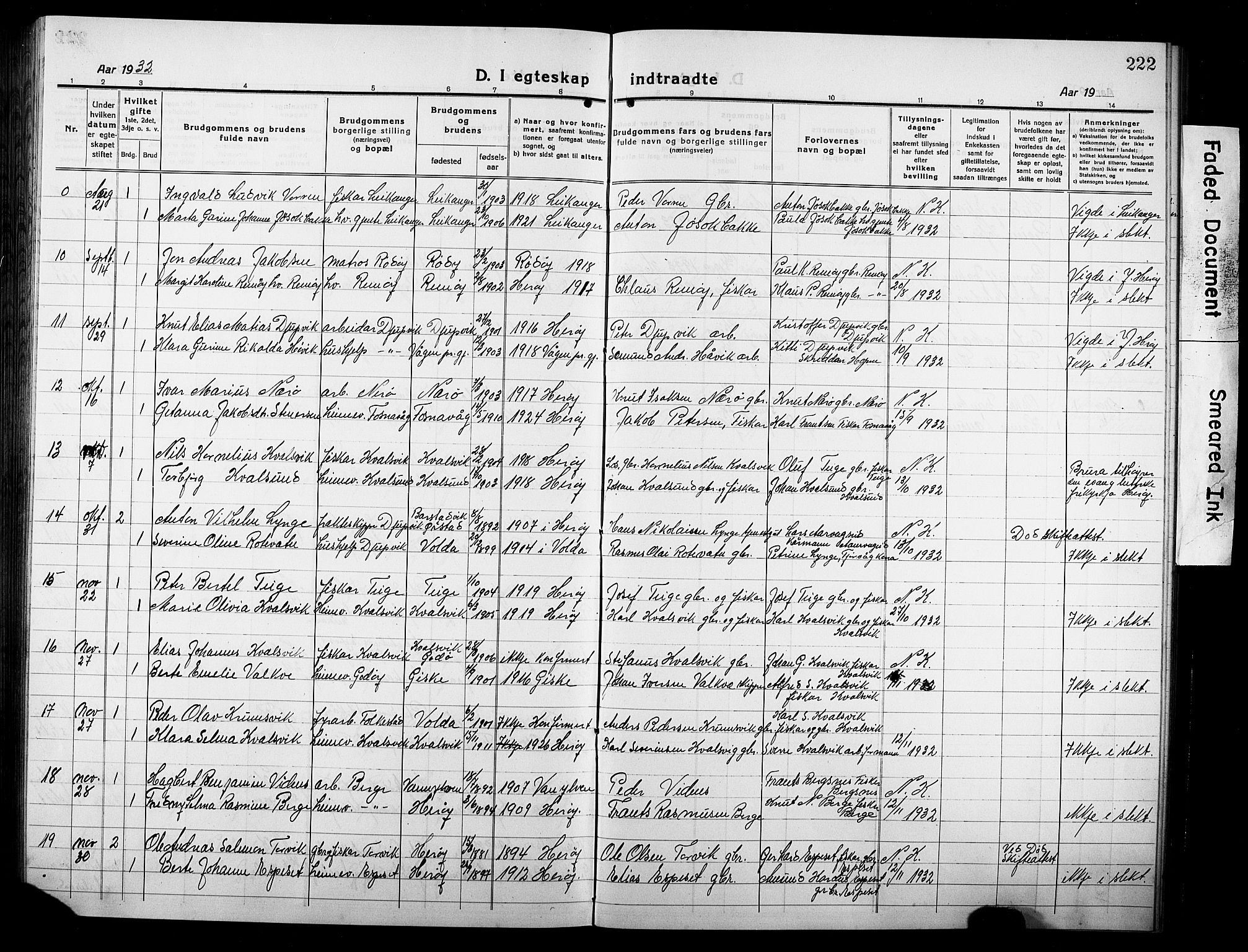 Ministerialprotokoller, klokkerbøker og fødselsregistre - Møre og Romsdal, AV/SAT-A-1454/507/L0084: Klokkerbok nr. 507C07, 1919-1932, s. 222