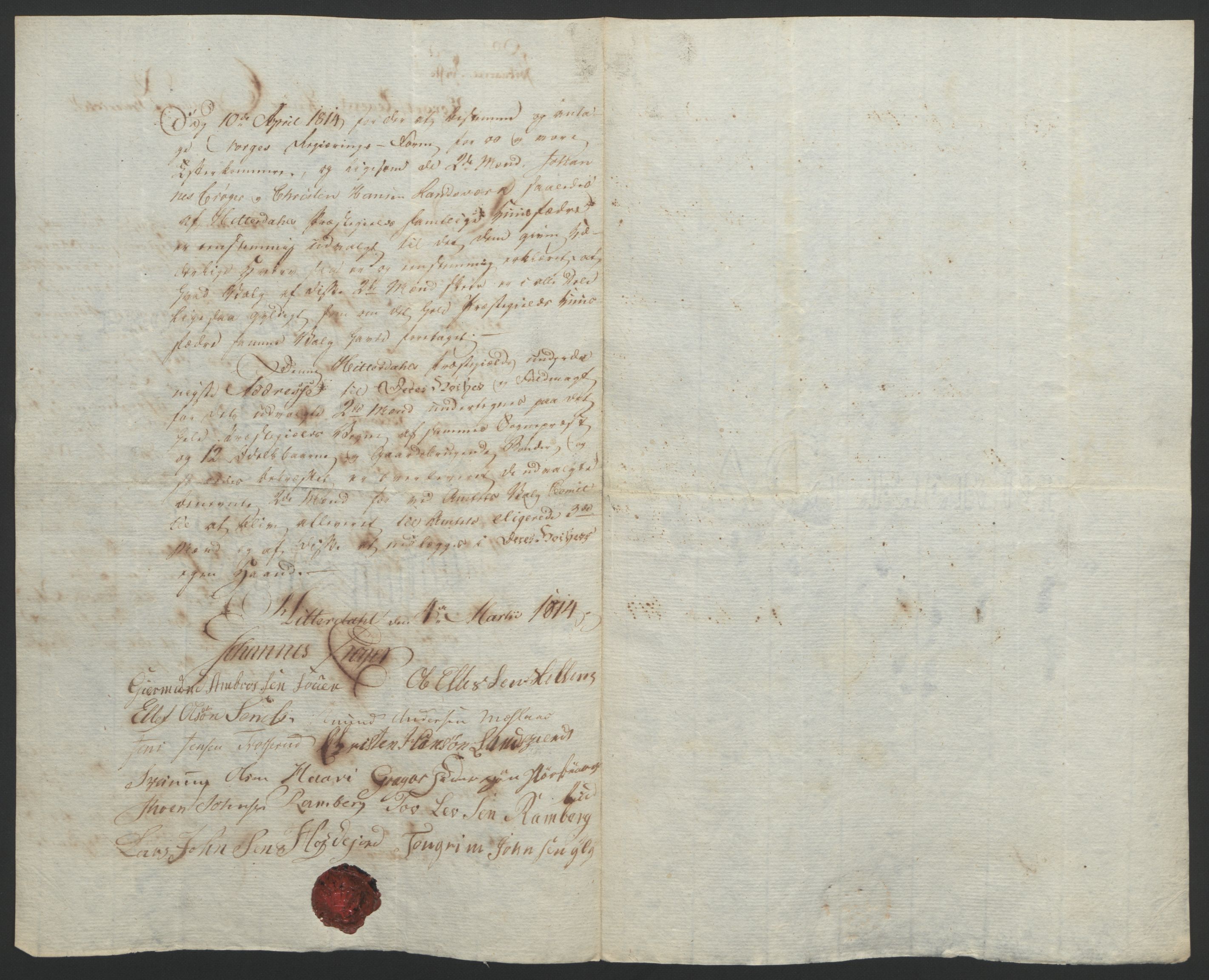 Statsrådssekretariatet, AV/RA-S-1001/D/Db/L0008: Fullmakter for Eidsvollsrepresentantene i 1814. , 1814, s. 49