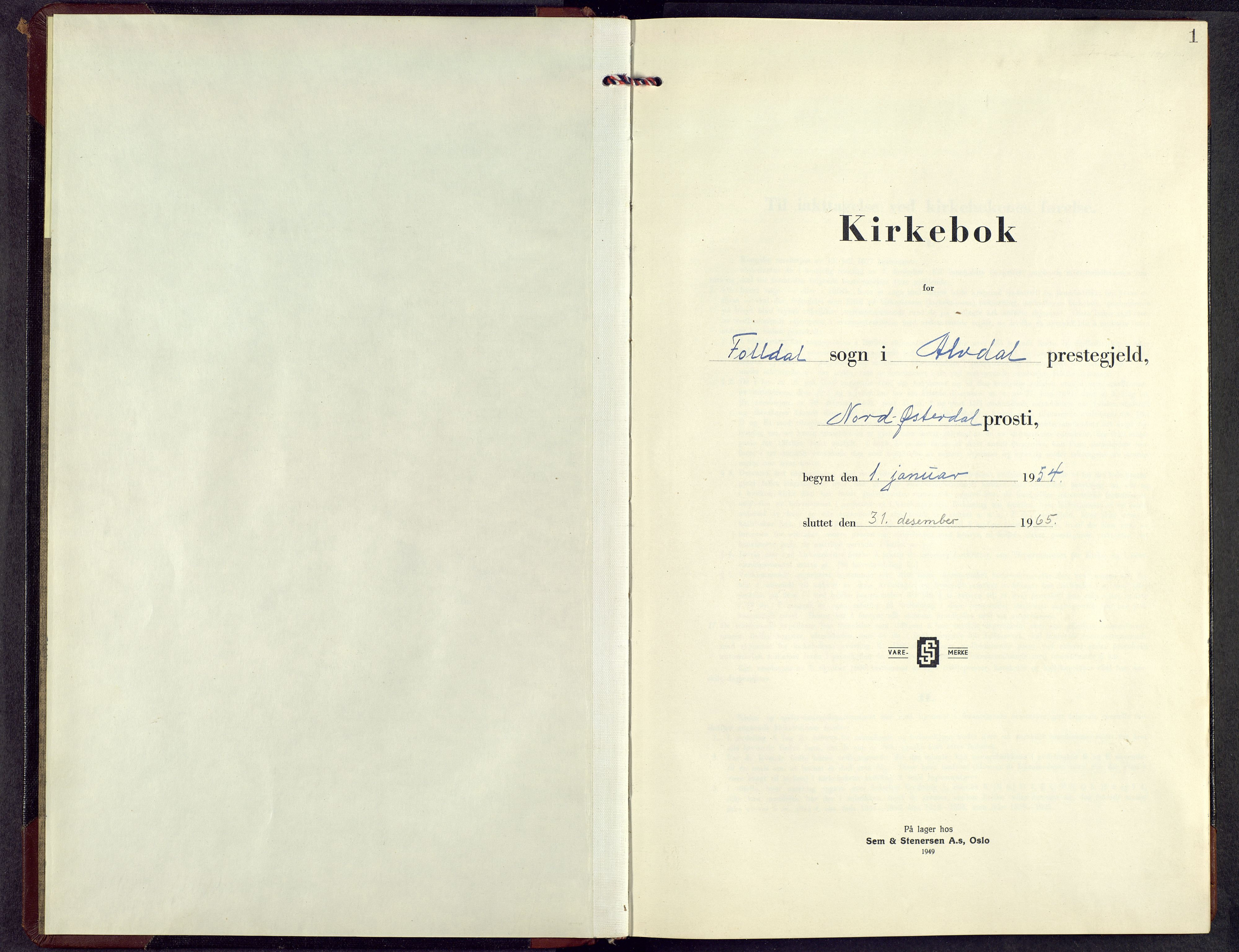Alvdal prestekontor, AV/SAH-PREST-060/H/Ha/Hab/L0010: Klokkerbok nr. 10, 1947-1965, s. 0b-1a