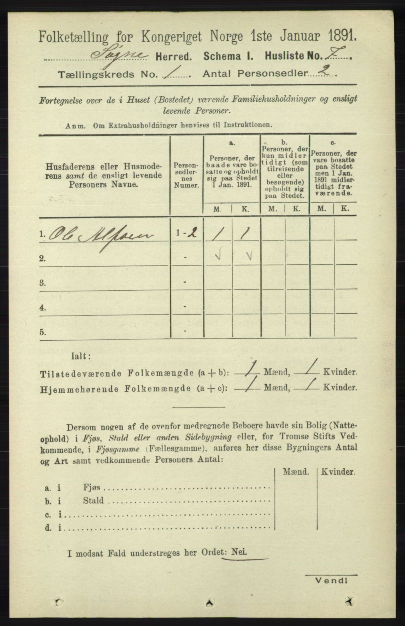 RA, Folketelling 1891 for 1018 Søgne herred, 1891, s. 54