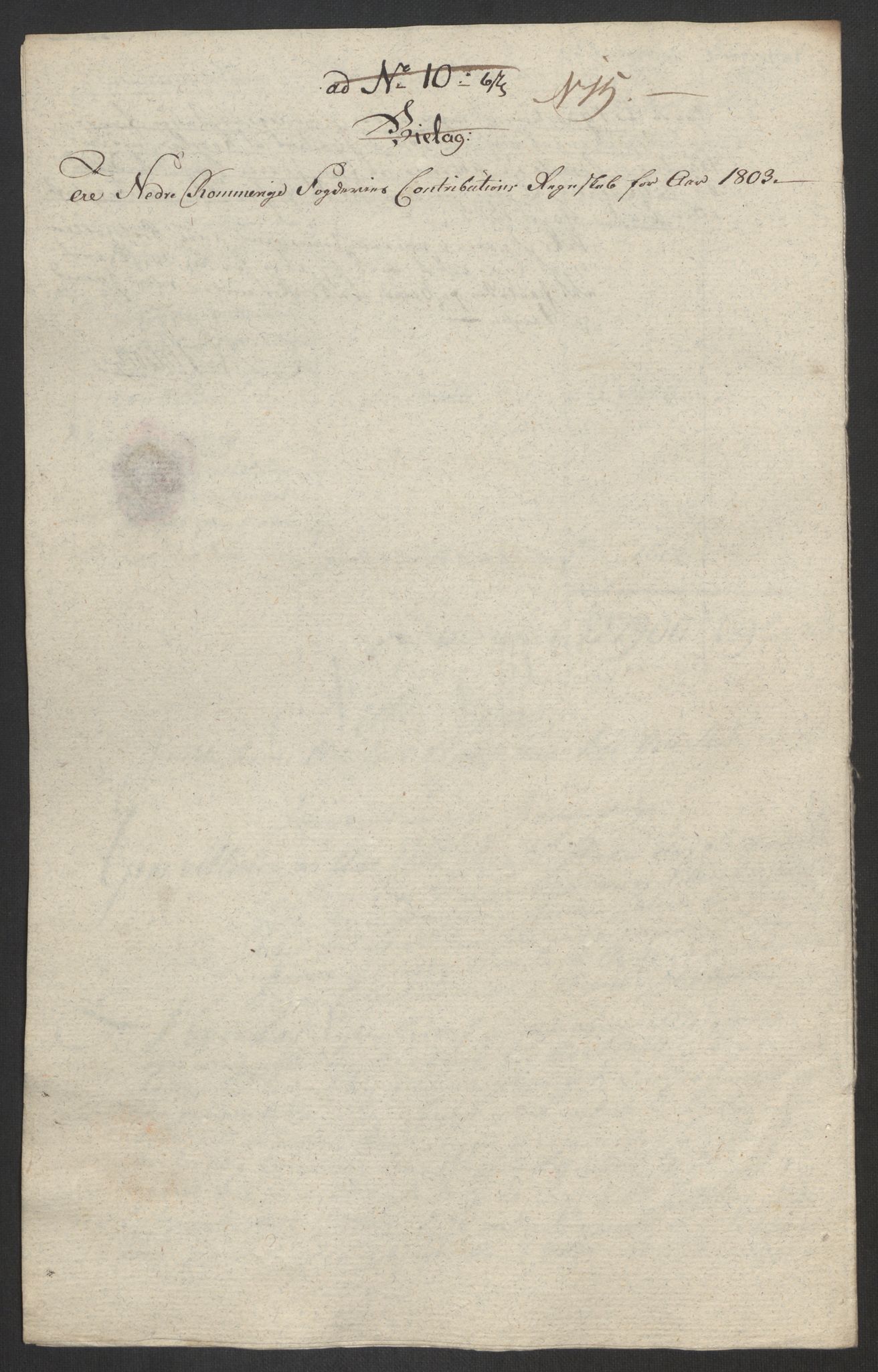 Rentekammeret inntil 1814, Reviderte regnskaper, Fogderegnskap, AV/RA-EA-4092/R11/L0679: Fogderegnskap Nedre Romerike, 1803, s. 88