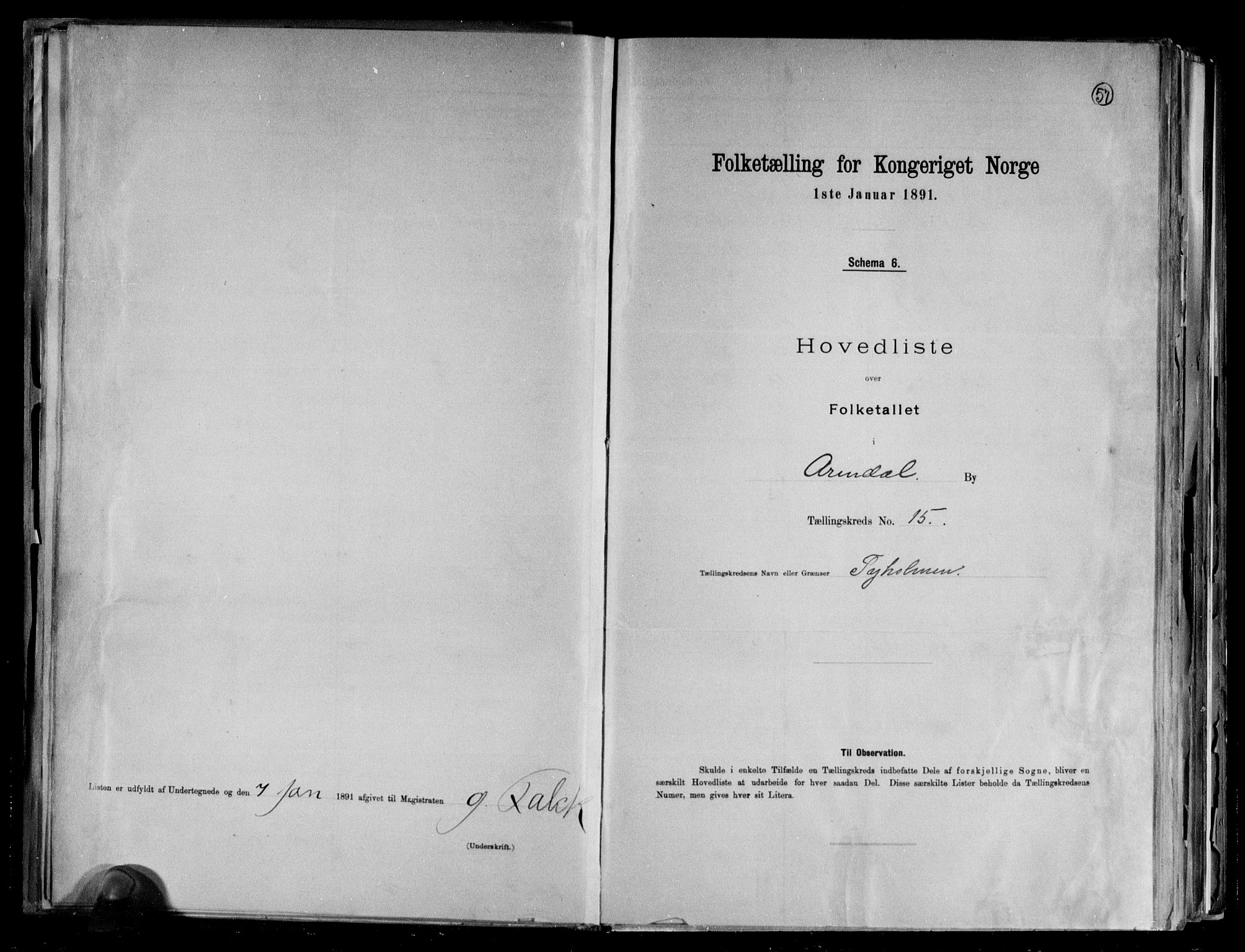 RA, Folketelling 1891 for 0903 Arendal kjøpstad, 1891, s. 29