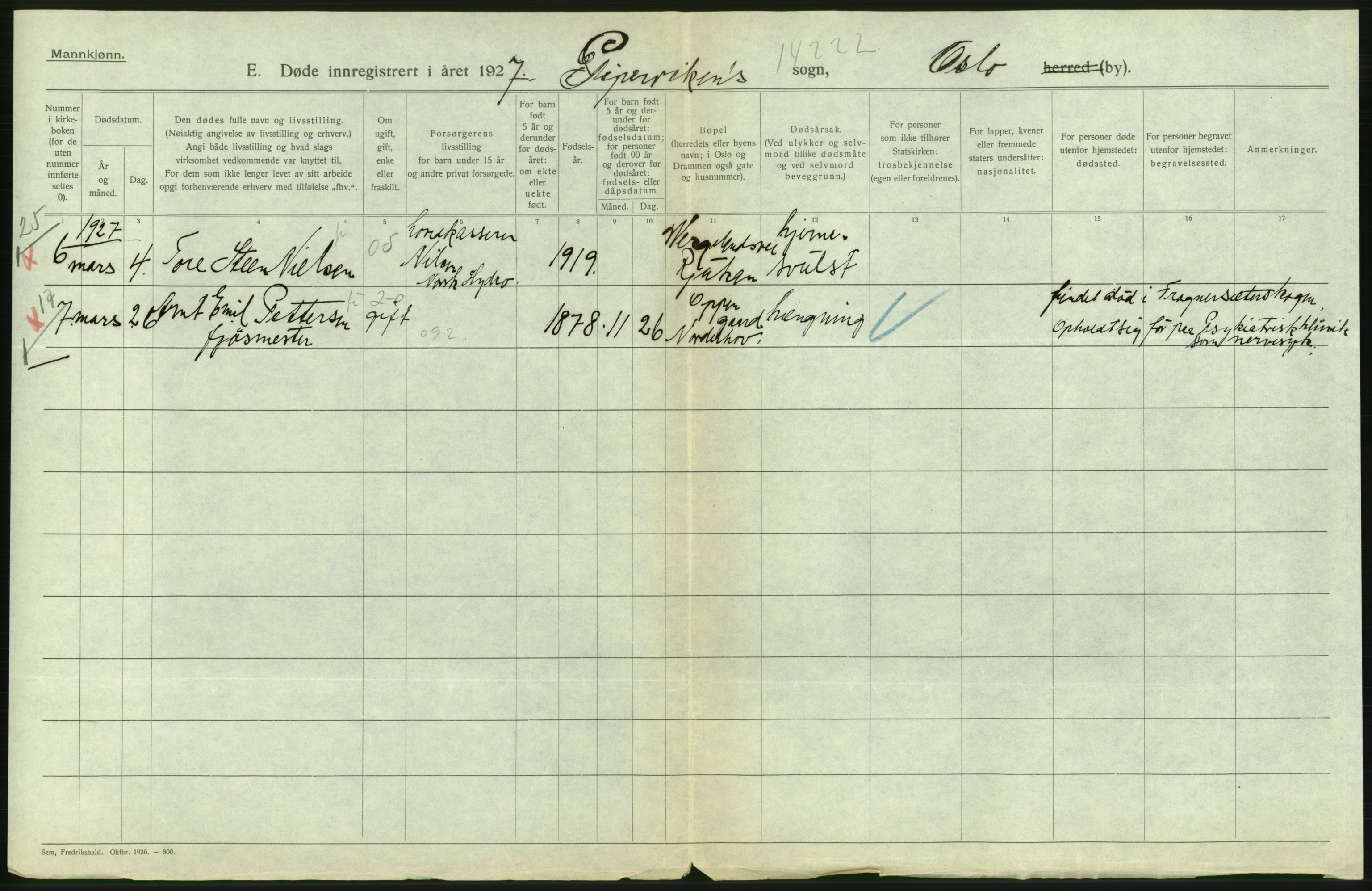 Statistisk sentralbyrå, Sosiodemografiske emner, Befolkning, RA/S-2228/D/Df/Dfc/Dfcg/L0009: Oslo: Døde menn, 1927, s. 558