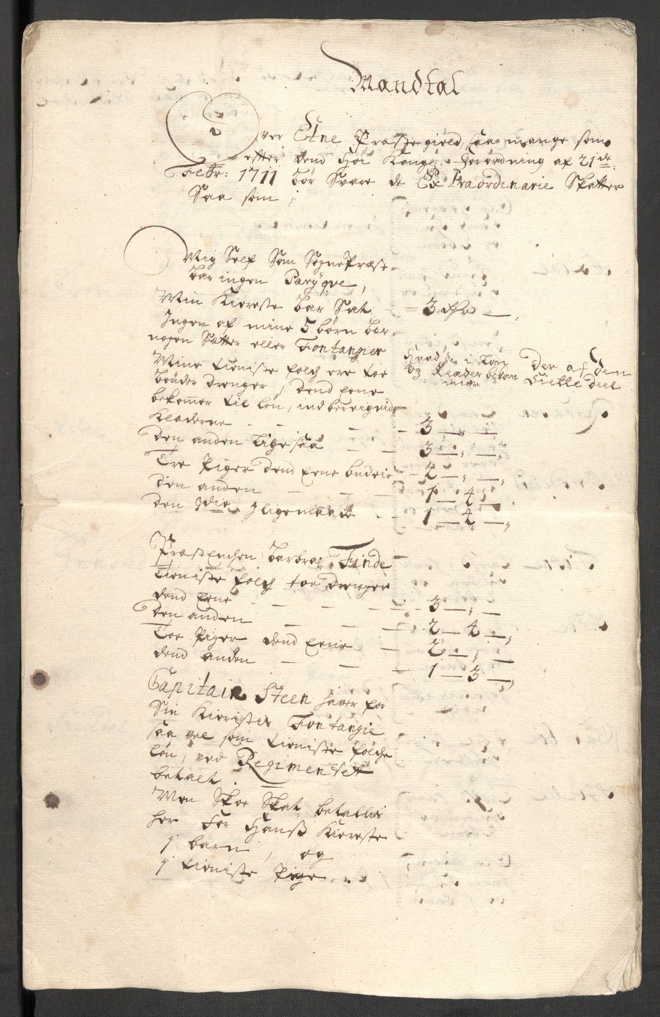 Rentekammeret inntil 1814, Reviderte regnskaper, Fogderegnskap, RA/EA-4092/R48/L2987: Fogderegnskap Sunnhordland og Hardanger, 1711, s. 596