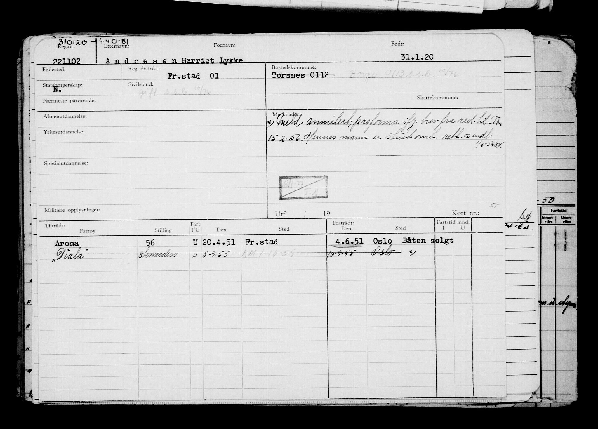 Direktoratet for sjømenn, AV/RA-S-3545/G/Gb/L0176: Hovedkort, 1920, s. 515