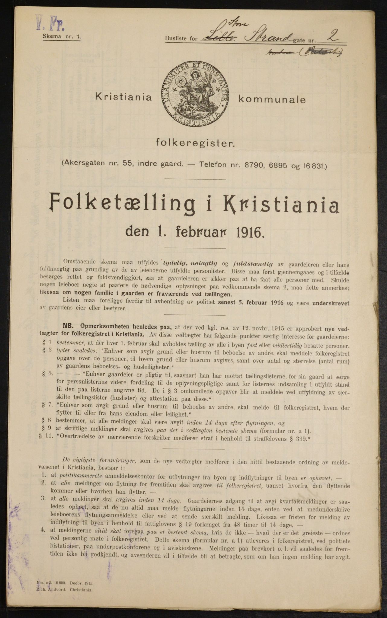 OBA, Kommunal folketelling 1.2.1916 for Kristiania, 1916, s. 105656