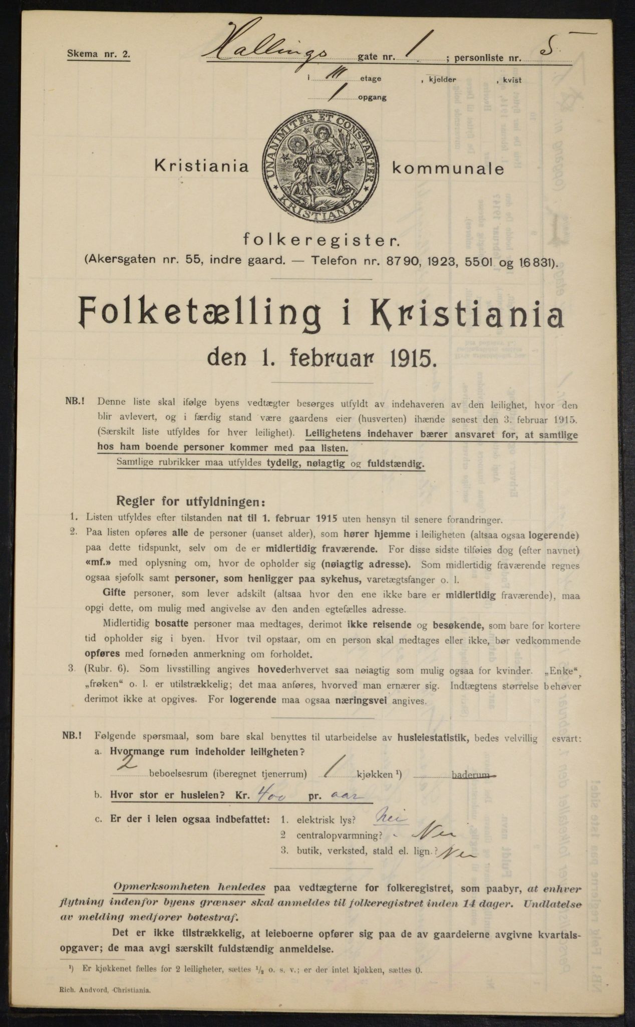 OBA, Kommunal folketelling 1.2.1915 for Kristiania, 1915, s. 33638