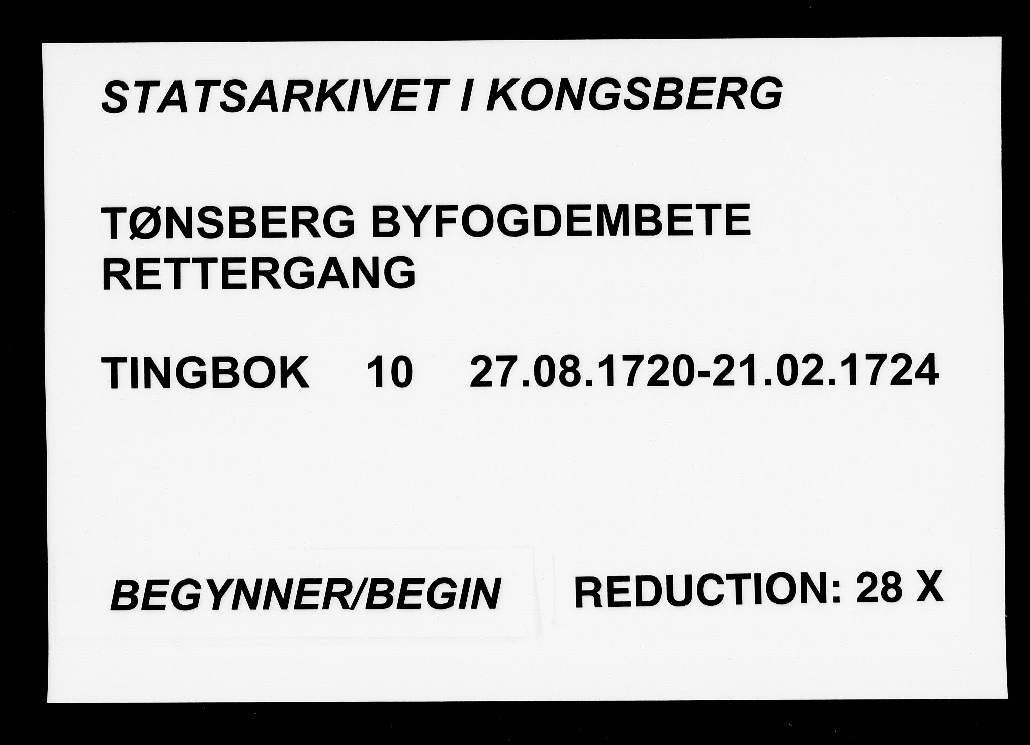 Tønsberg byfogd, SAKO/A-224/F/Fa/L0010: Tingbok, 1720-1724