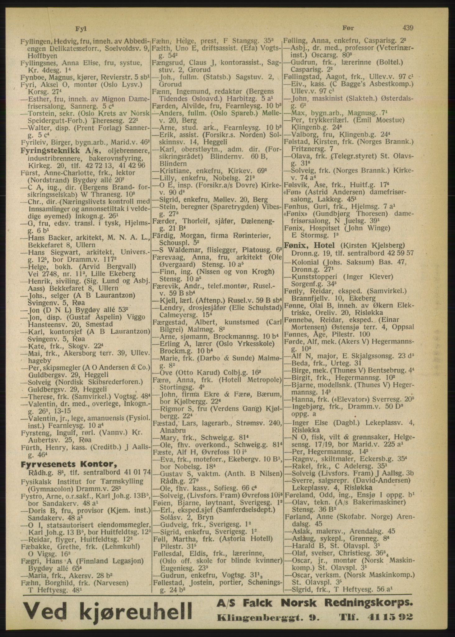 Kristiania/Oslo adressebok, PUBL/-, 1950, s. 439