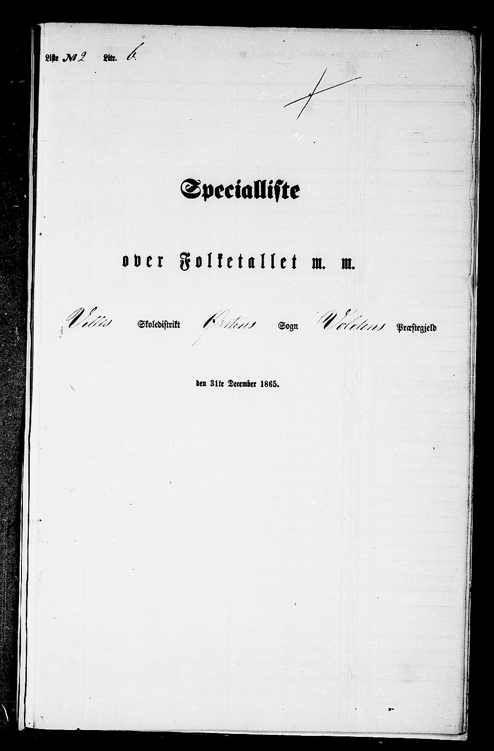 RA, Folketelling 1865 for 1519P Volda prestegjeld, 1865, s. 184