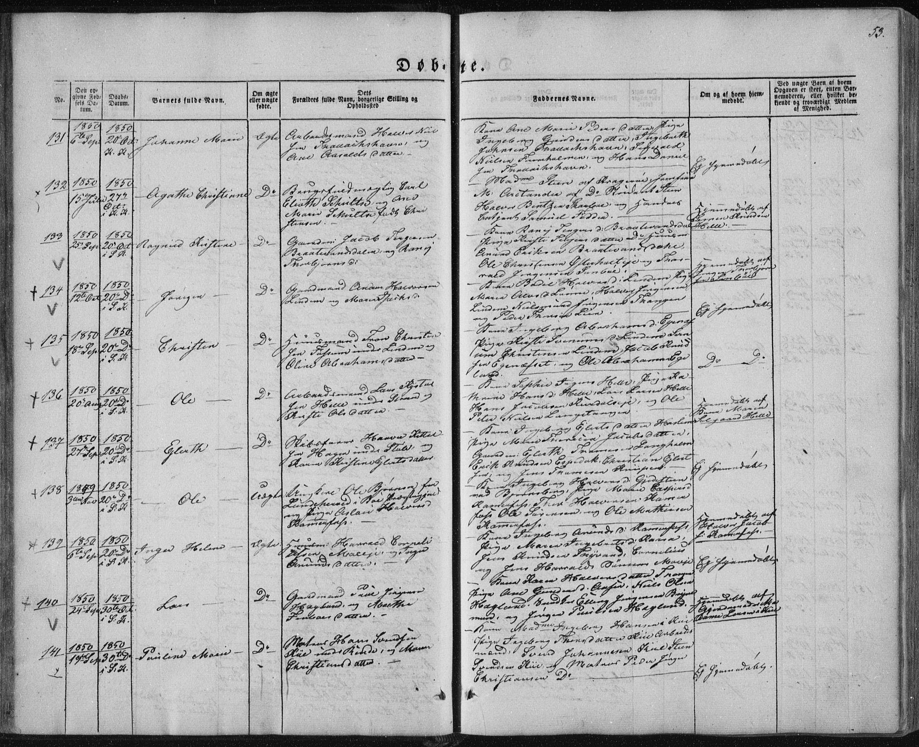 Sannidal kirkebøker, AV/SAKO-A-296/F/Fa/L0008: Ministerialbok nr. 8, 1847-1862, s. 53